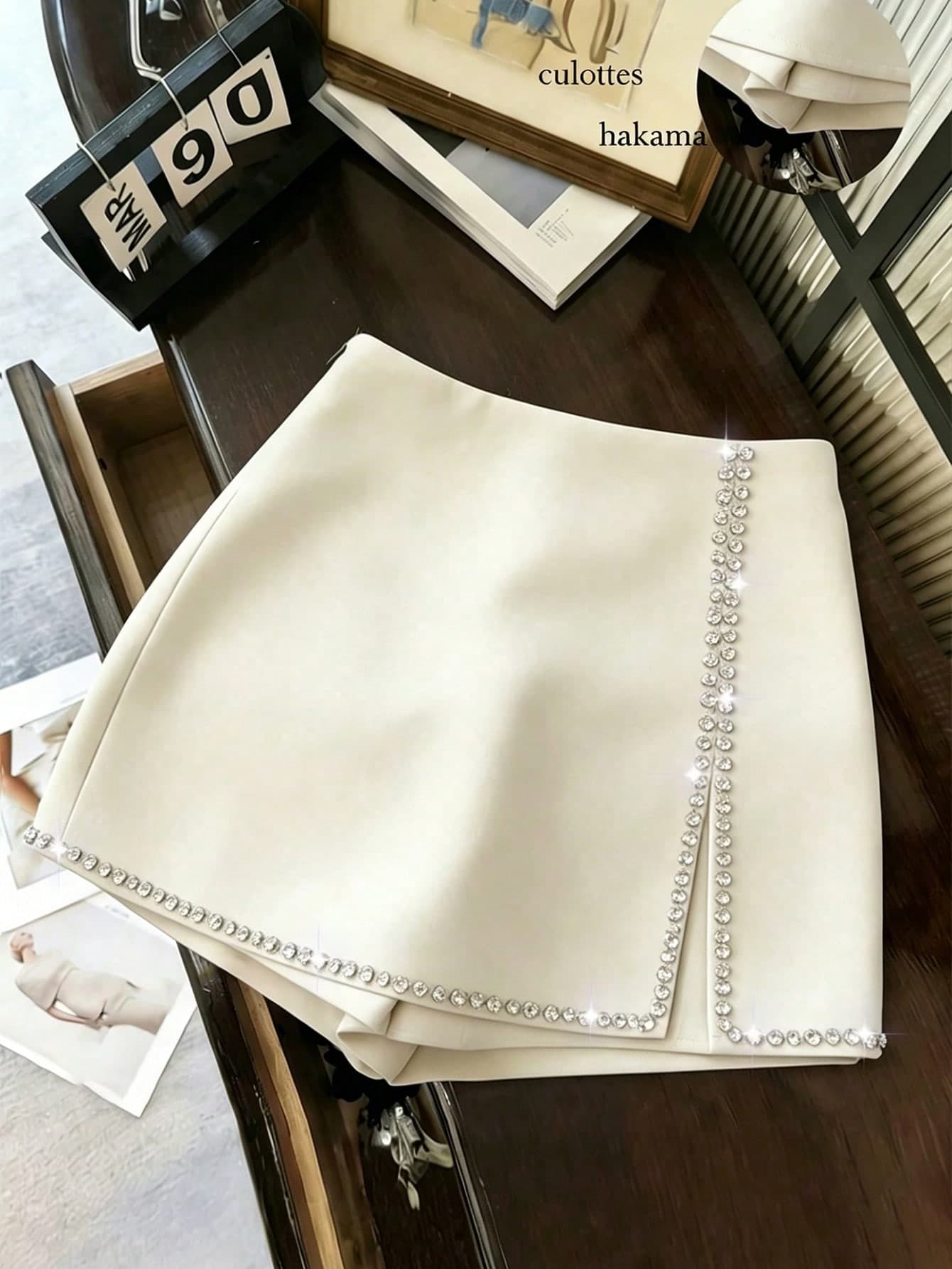 GlowEve Women's Fashion Rhinestone Embellished Versatile Mini Skirt Shorts, Suitable For Dates