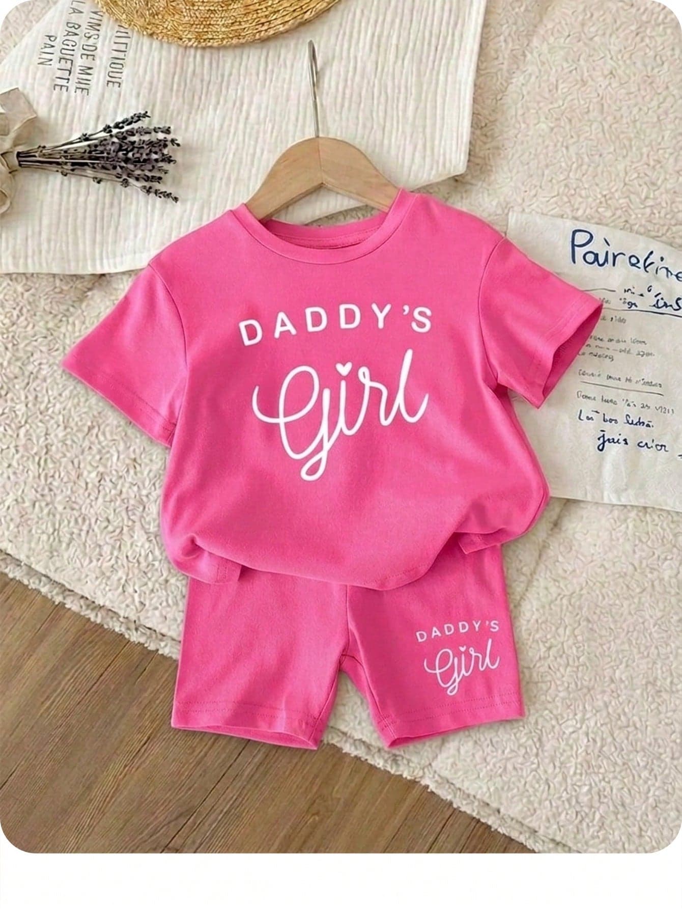 SHEIN Happikins Baby Girl Casual Short Sleeve T-Shirt And Shorts Set, Suitable For Summer