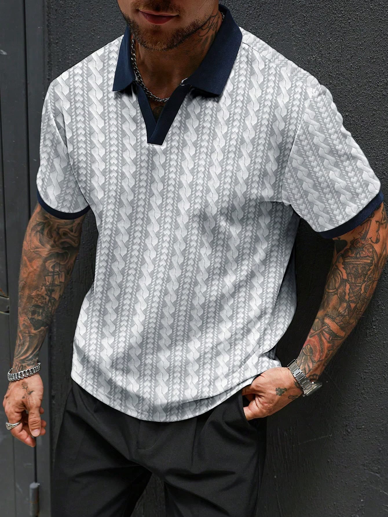 Manfinity CasualCool Men'sCasual Short Sleeve Polo Shirt,White Summer Casual City Break Old Money Style,Vintage Streetwear For Daily Leisure,Outdoor Activities & Holiday