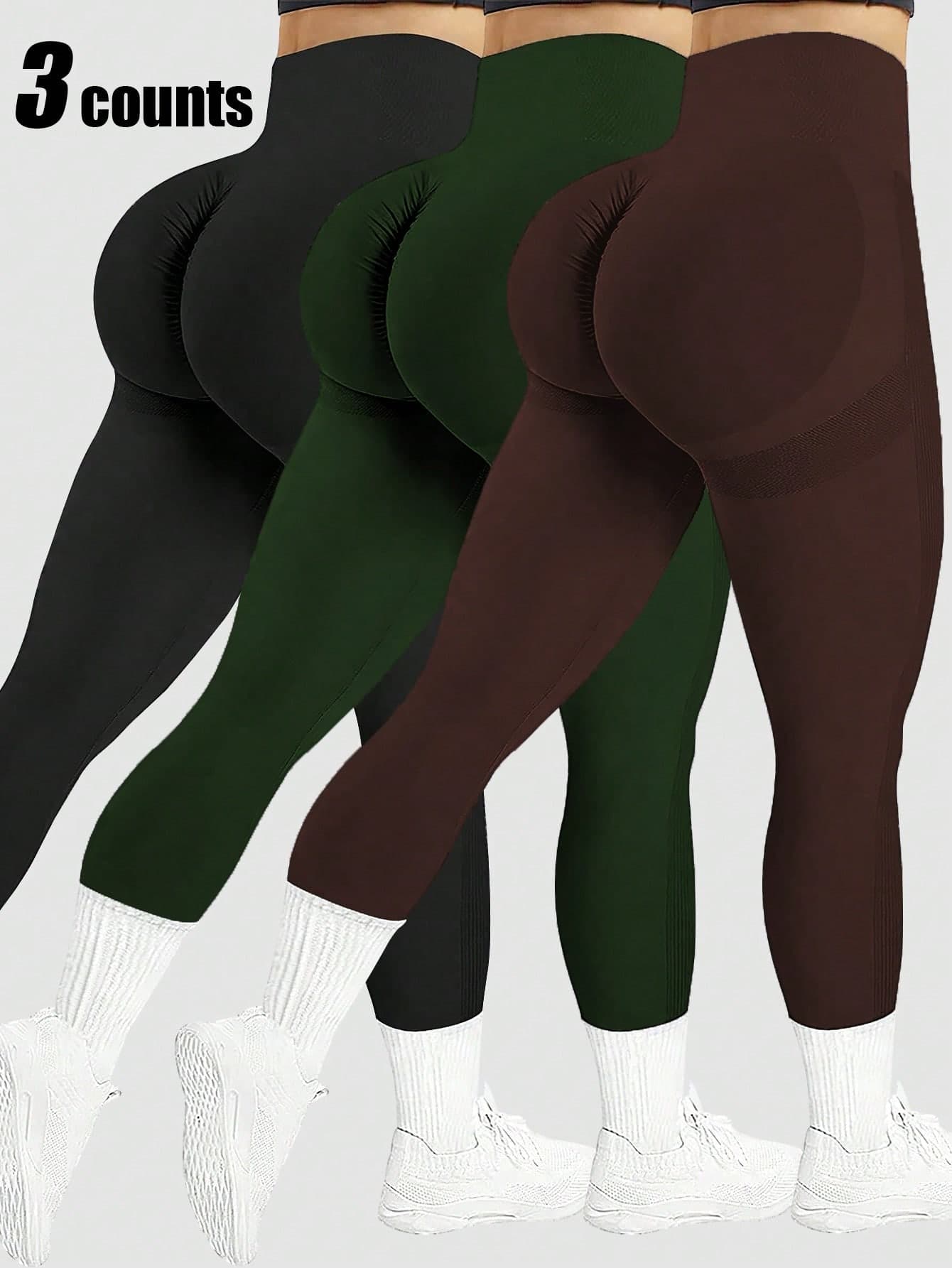 Easithlete 3pcs/Set Plus Size Women Sports Leggings