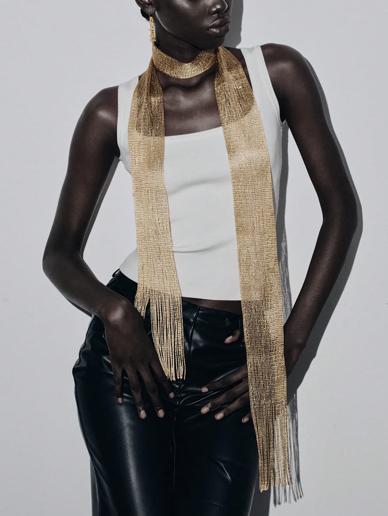 Noxbound Party 1pc Women Solid Fringe Decor Fashion Scarf For Daily Life Accessories Women