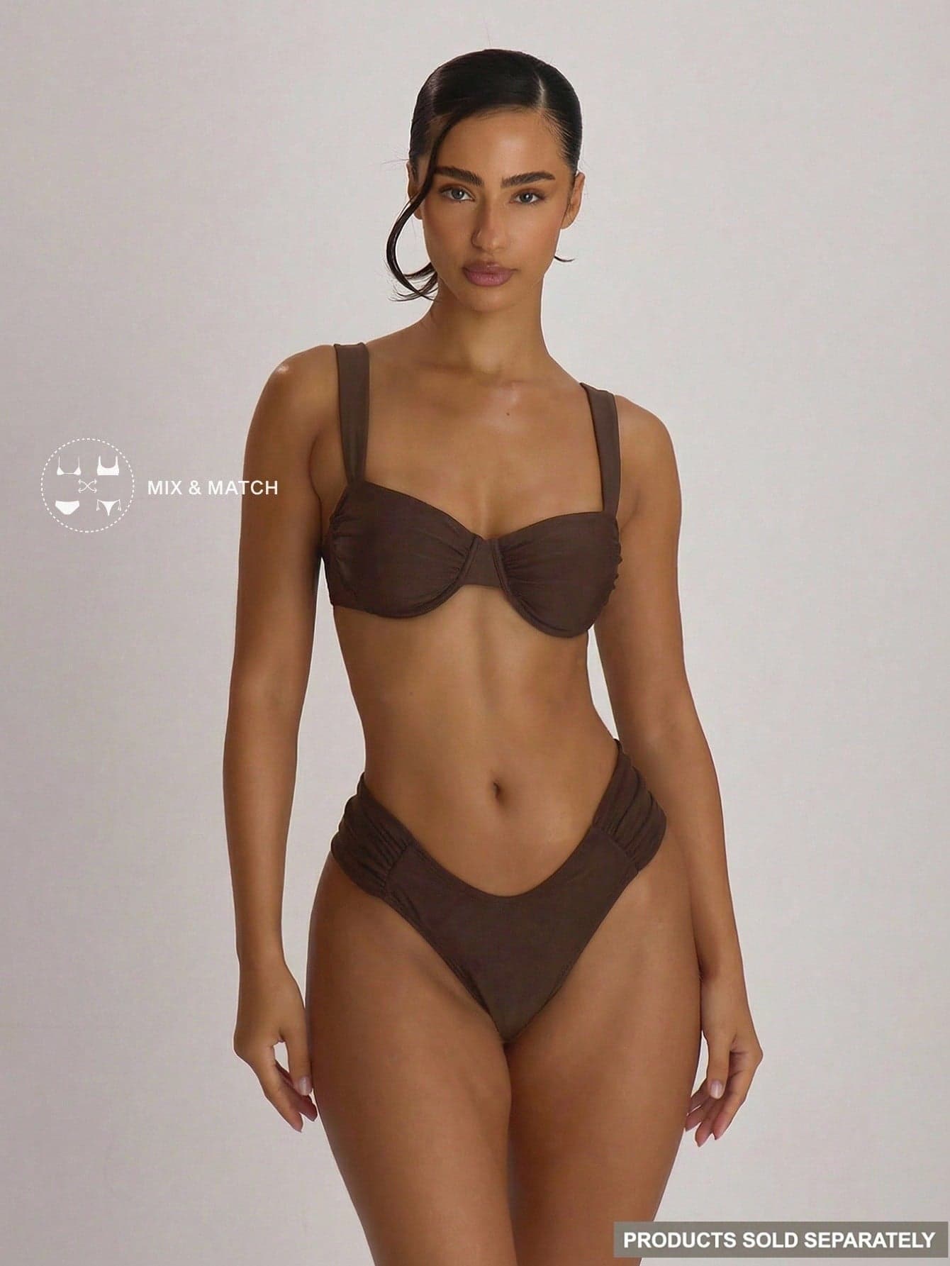 Musera Resort Underwired Ruched Cup Bikini Top Swim Vacation Holiday Summer Travel Beachwear Basics Hen Do Wedding Bridal Bachelorette Resort Core