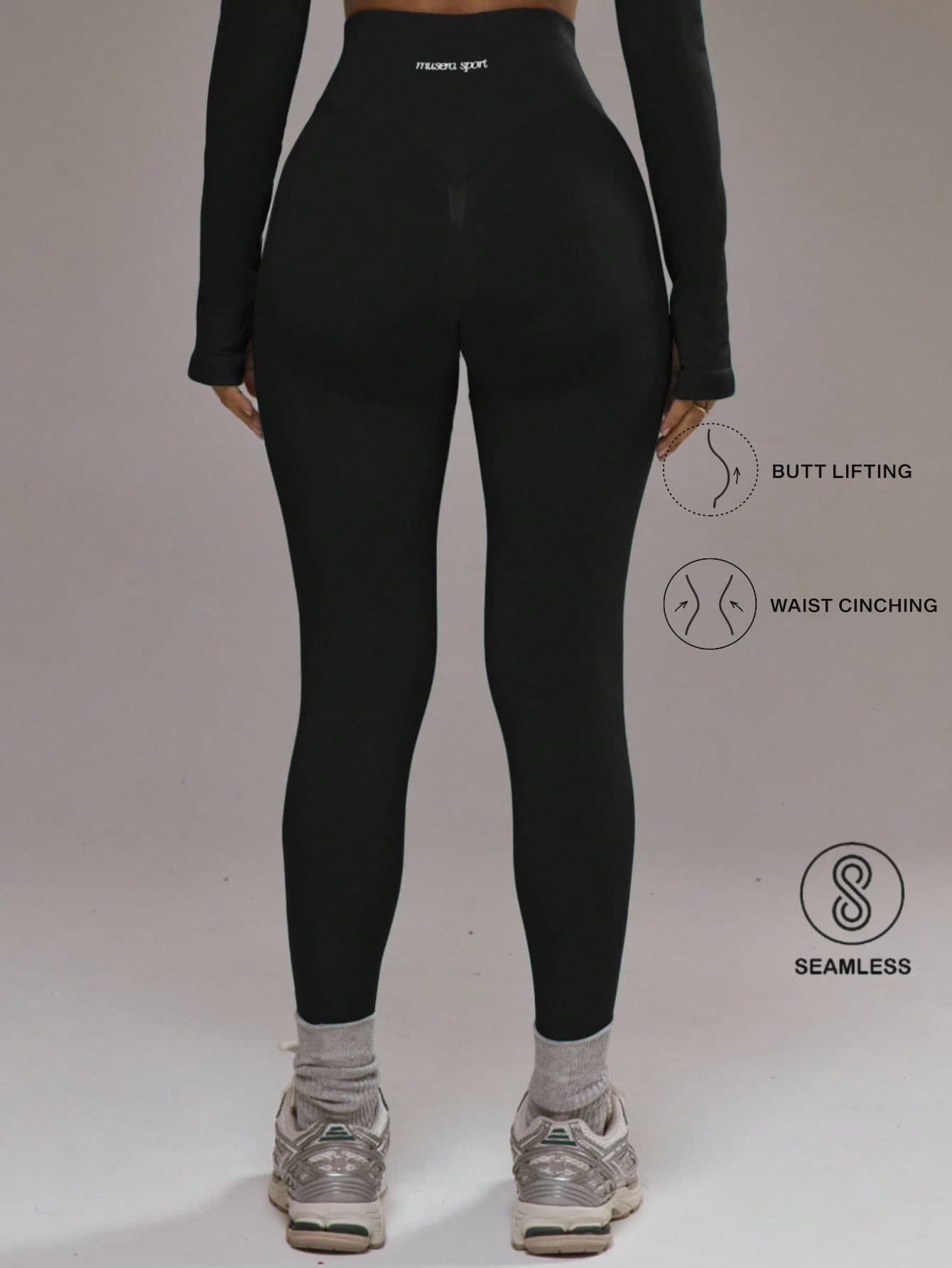 Musera Sport High Rise Seamless Leggings Bottom Only Padel Winter Activewear Sport Gym Workout