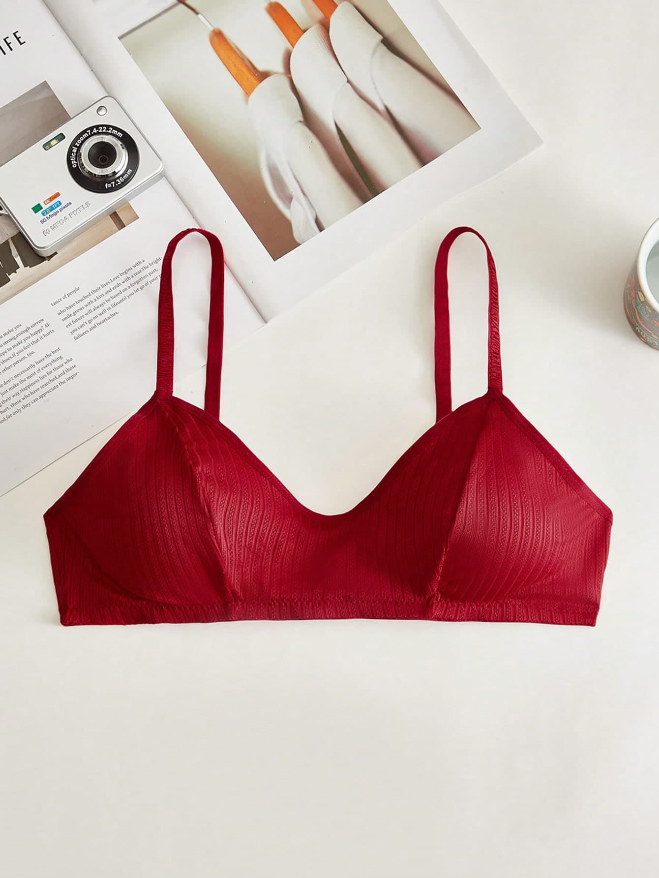 Lowkey Lull 1pc Burgundy High-Quality Women's Bra