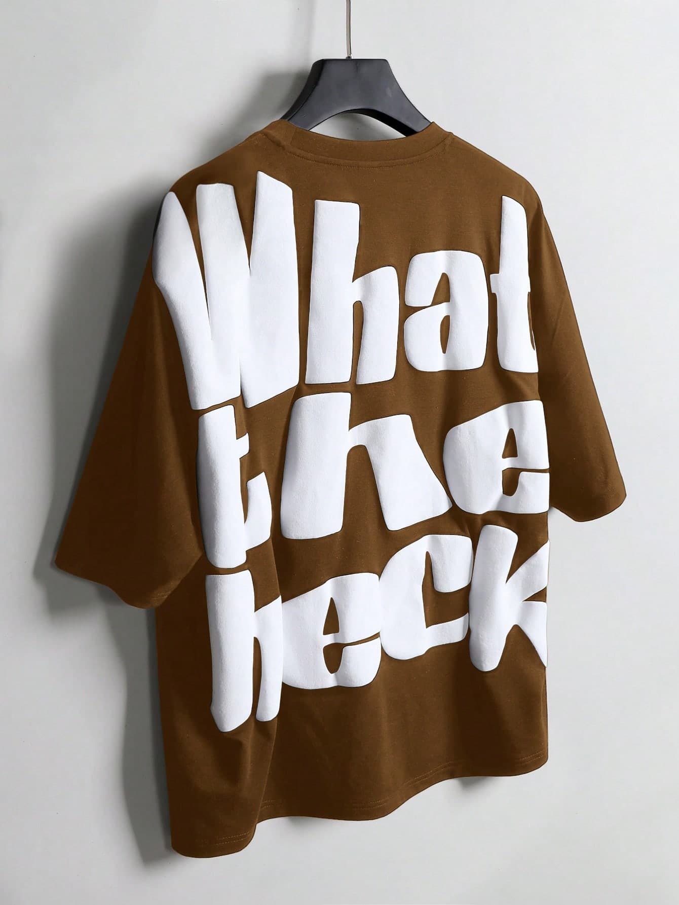 SHEIN Tween Boy Street Style White Graphic Oversized T-Shirt,Foil Print Large Letter Loose Short Sleeve Tee,Summer Back-To-School Y2K Top For School,Travel