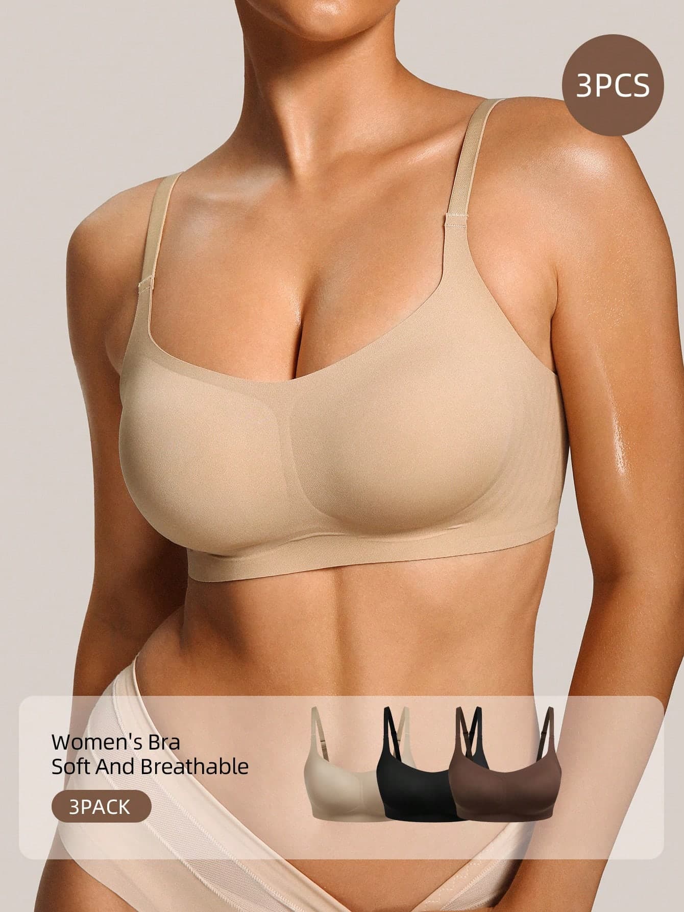 Barelissa 3pcs/Set Seamless Adhesive Bras For Women