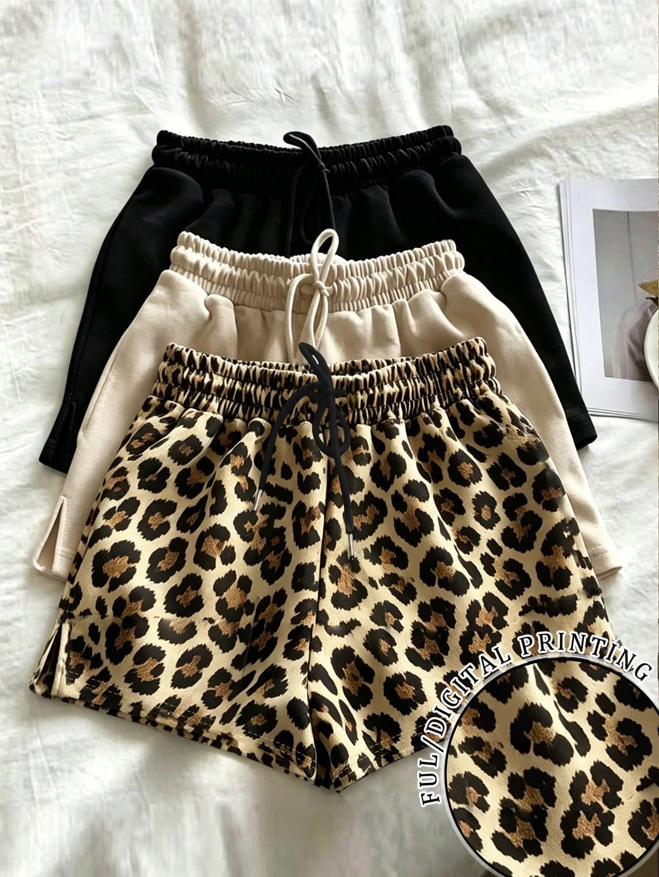 Resyla 3pcs/Set Women Casual Loose Shorts, Suitable For Sports, Daily Wear, Dating