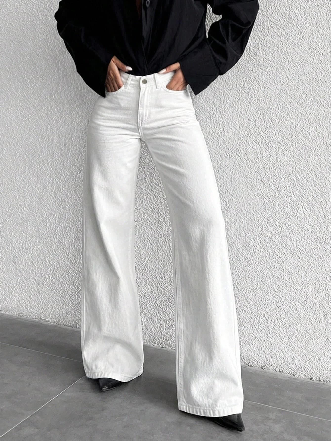 ZIRRA Women's High Waist Pockets Straight Loose Casual Versatile Jeans