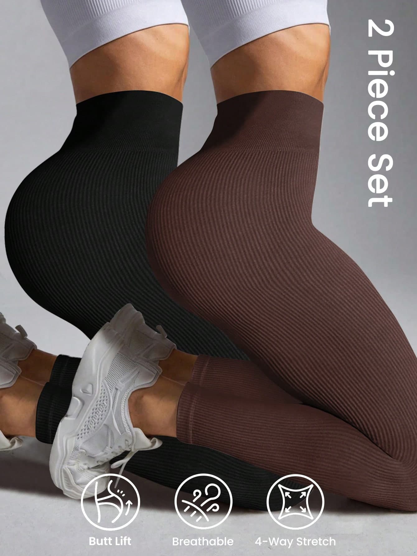 Velisys Velisys 2pcs/Set Seamless Sports Leggings Set