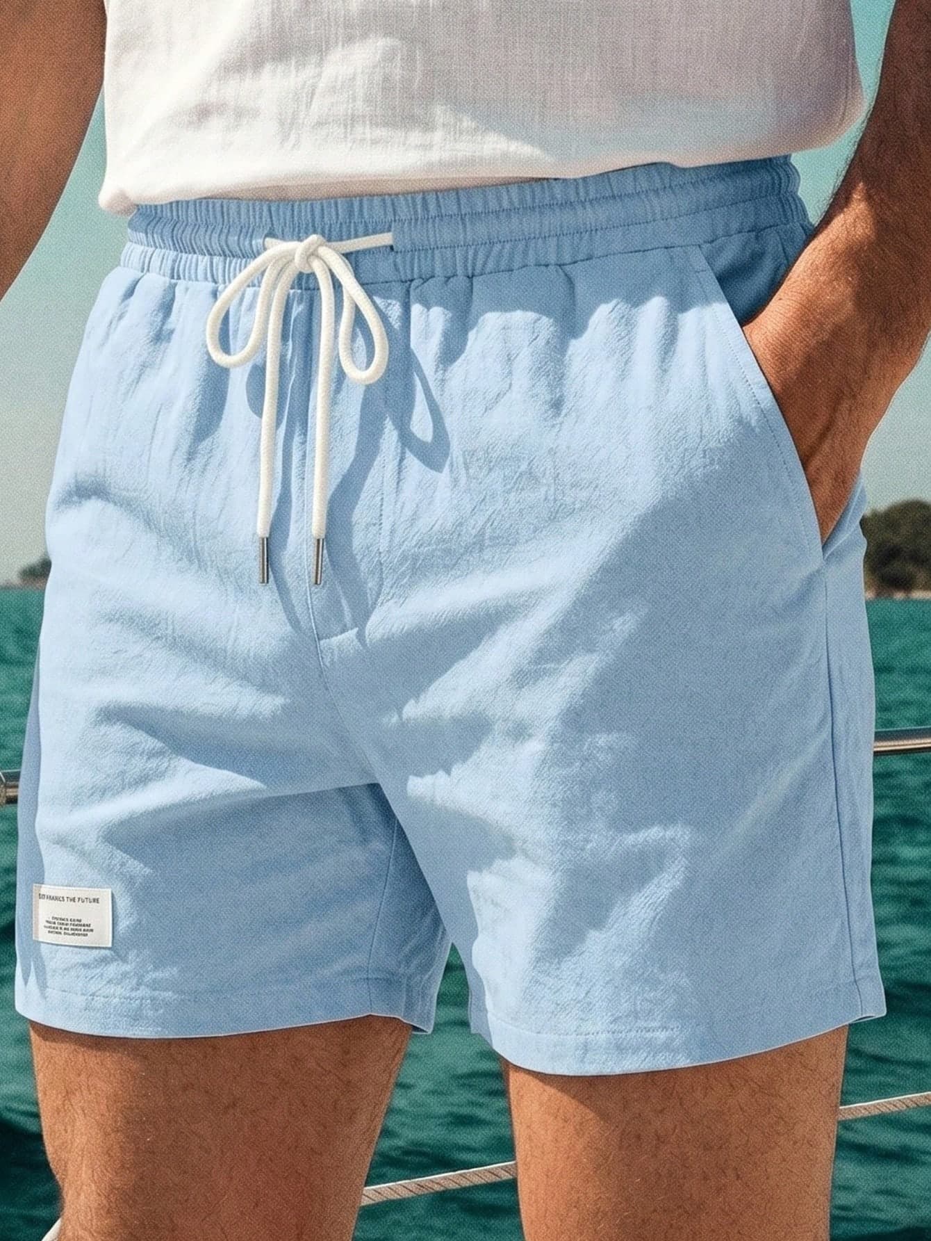 HIMLAND Men's Drawstring Waist Casual Versatile Daily Wear Shorts