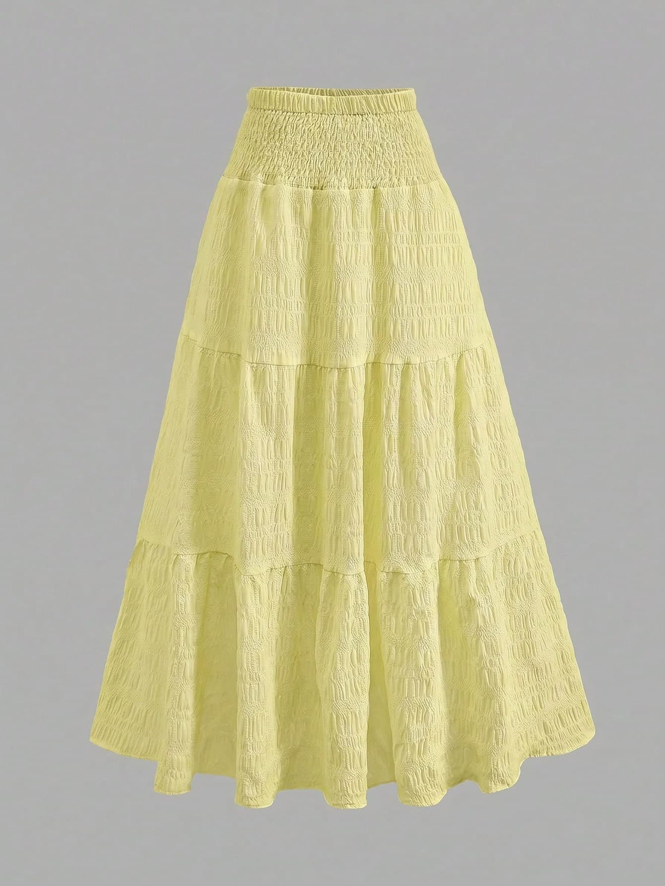 Girlism Teen Girl White,Ruffle Skirt Boho Long Skirt Break Paperbag Waist Frill Trim Ruffle Hem Skirt