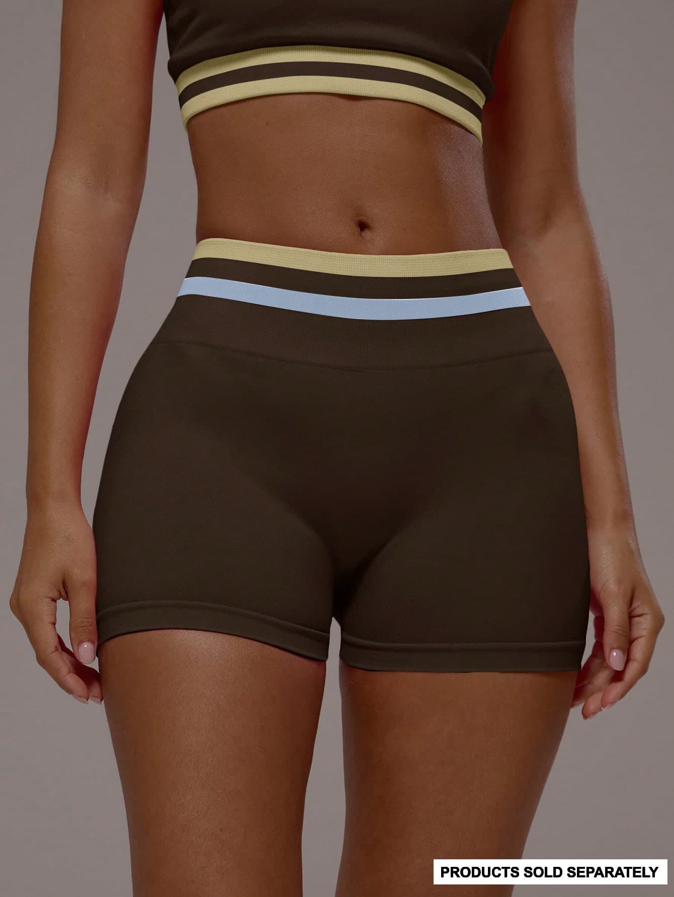 Musera Sport Contrast Waistband Scrunch Bum Active Booty Shorts Only Sport Workout Gym Pilates Fitness Daily Girly Casual Hot Sweat