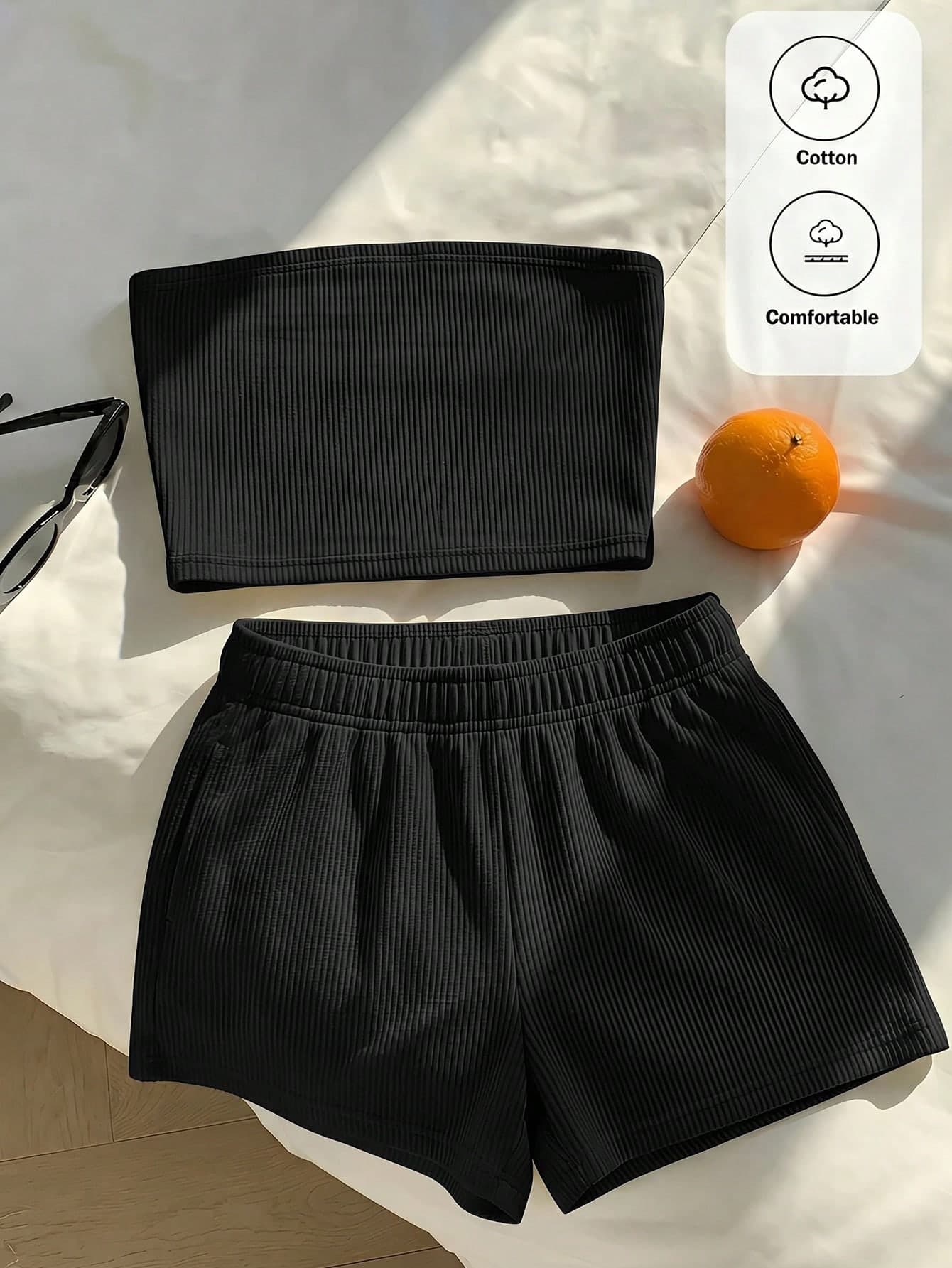 Comfortcana 95% Cotton Summer Casual 2 Pieces Set Suitable For Summer