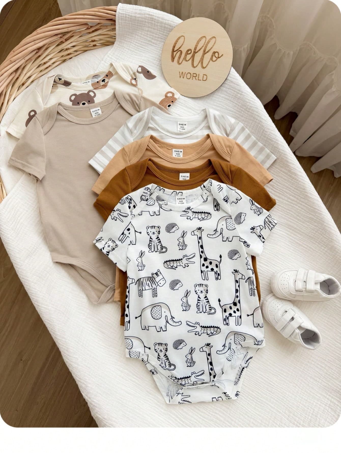 Newborn Baby Boy Casual Cute Summer Knit Comfortable Cartoon Pattern Short Sleeve Romper, Multi-Color