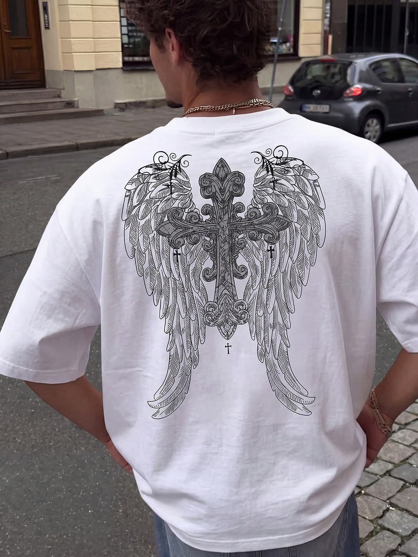 Teen Boys Wing Print Crew Neck Short Sleeve T-Shirt, Summer Summer Holiday