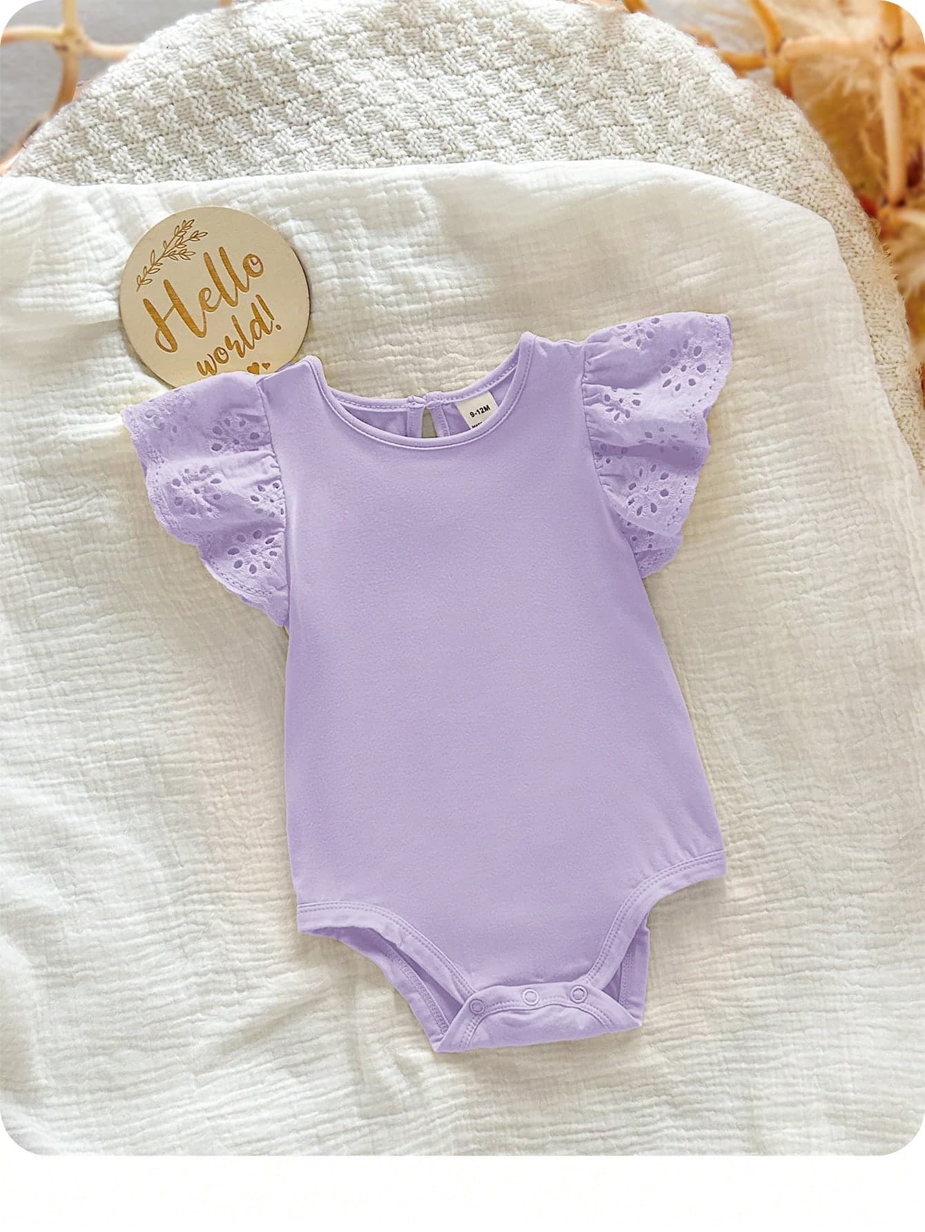 Newborn Baby Girl Knitted Cute Casual Summer Romper With Flutter Sleeves
