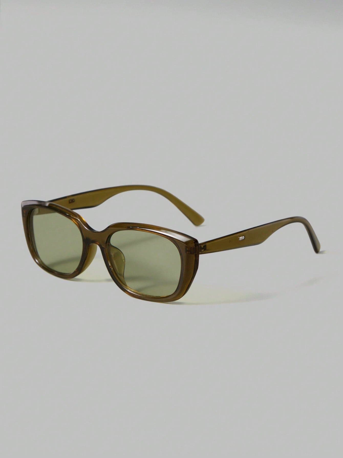 Ontre Light Olive Green Square Sunglasses, Korean Gentle Wind Daily Sunglasses, Clear Tea Green Retro Sunglasses, Summer Travel Atmosphere Sunshade Glasses
