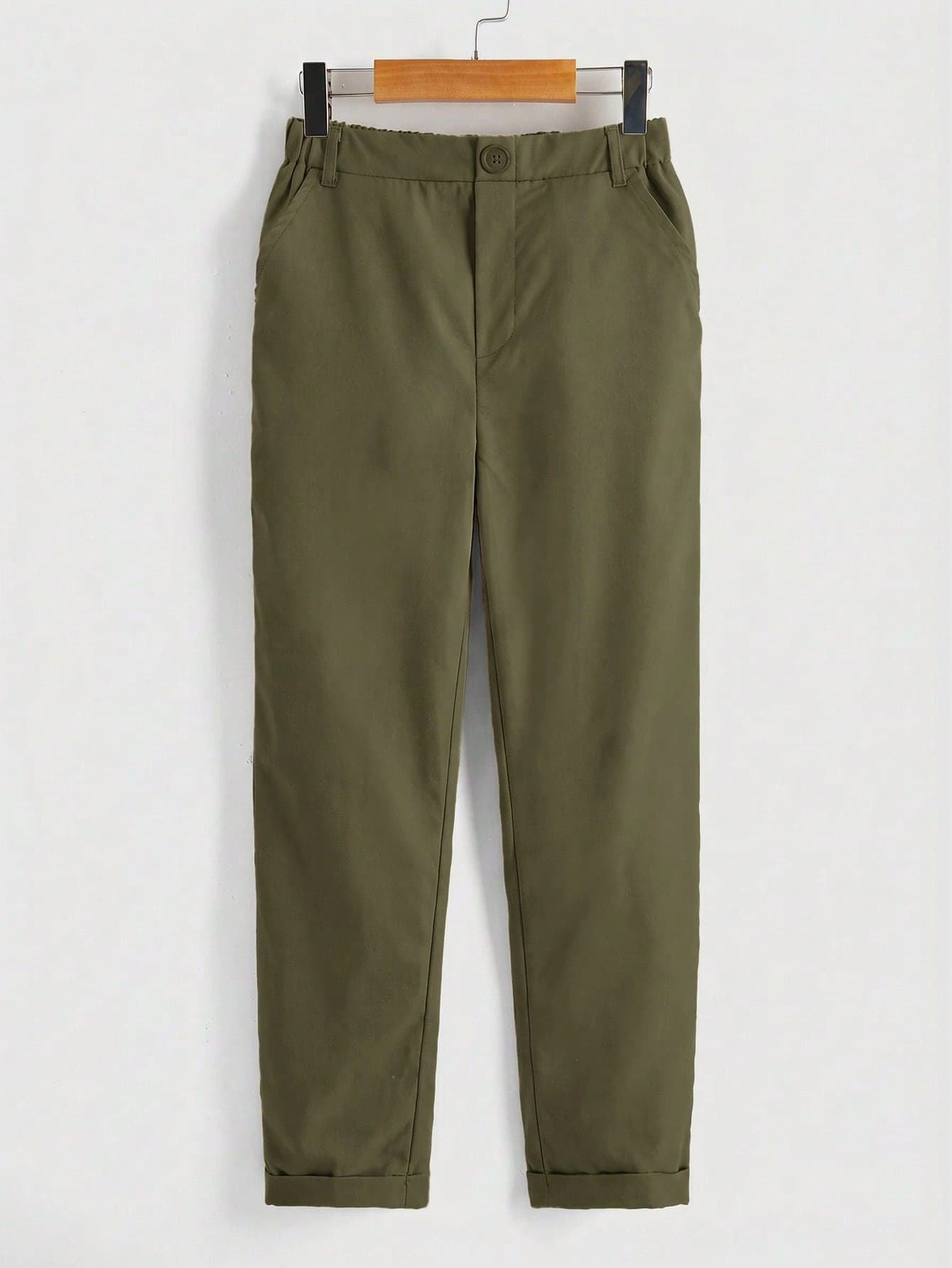 SHEIN Tween Boy Casual Comfortable Slim Elastic Waist Pants With Slant Pockets