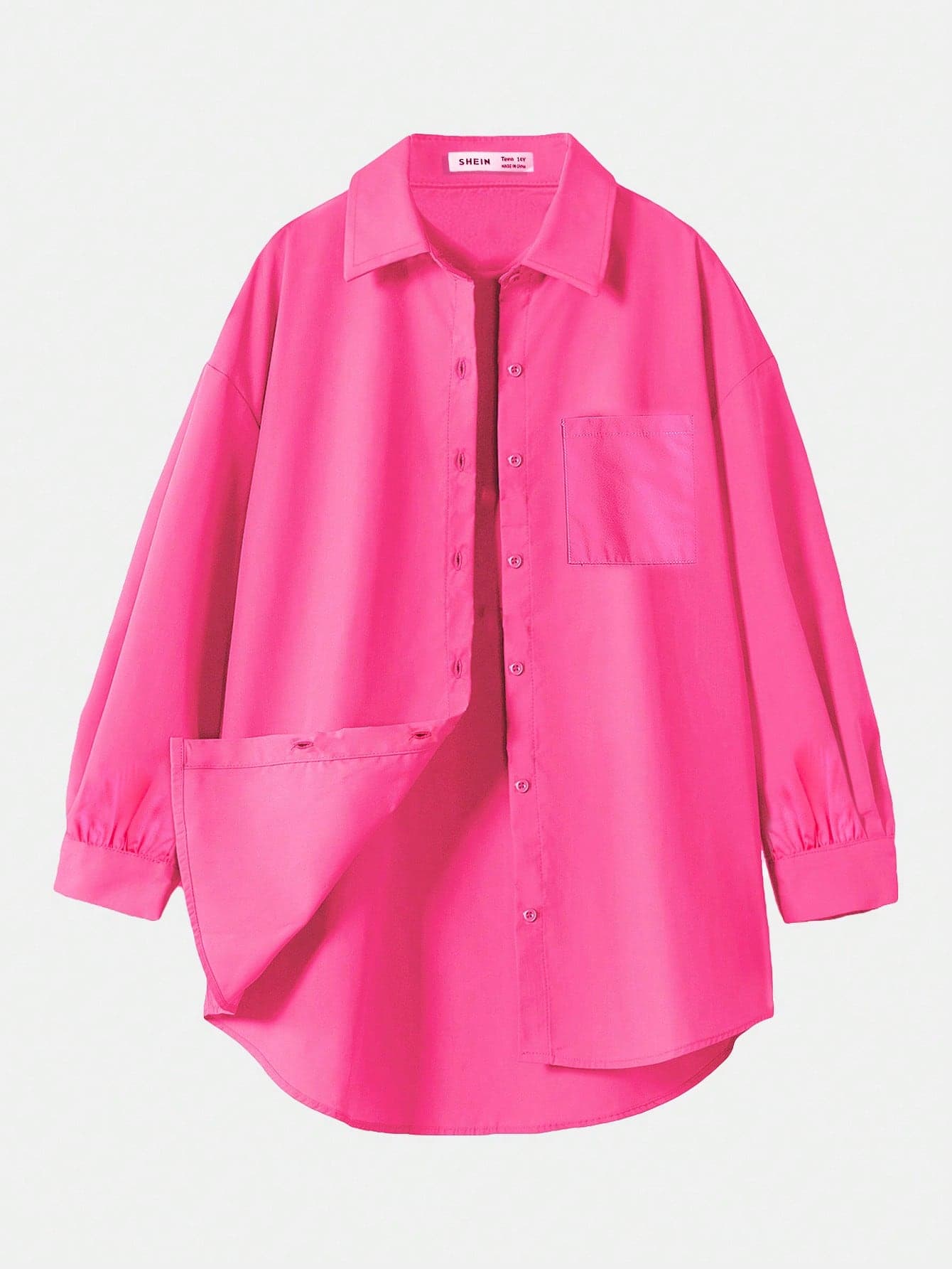 SHEIN Tall CURVE Plus Size Tall Figure Women's Pink&Black 2-Piece Set, Loose Button Up Shirt And Slim Fitting Jumpsuit Shorts, Y2K Street Style, Sports And Leisure Set