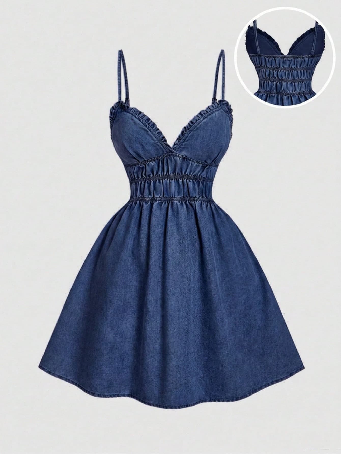 SHEIN MOD Women's Casual Denim Slip Dress For Summer
