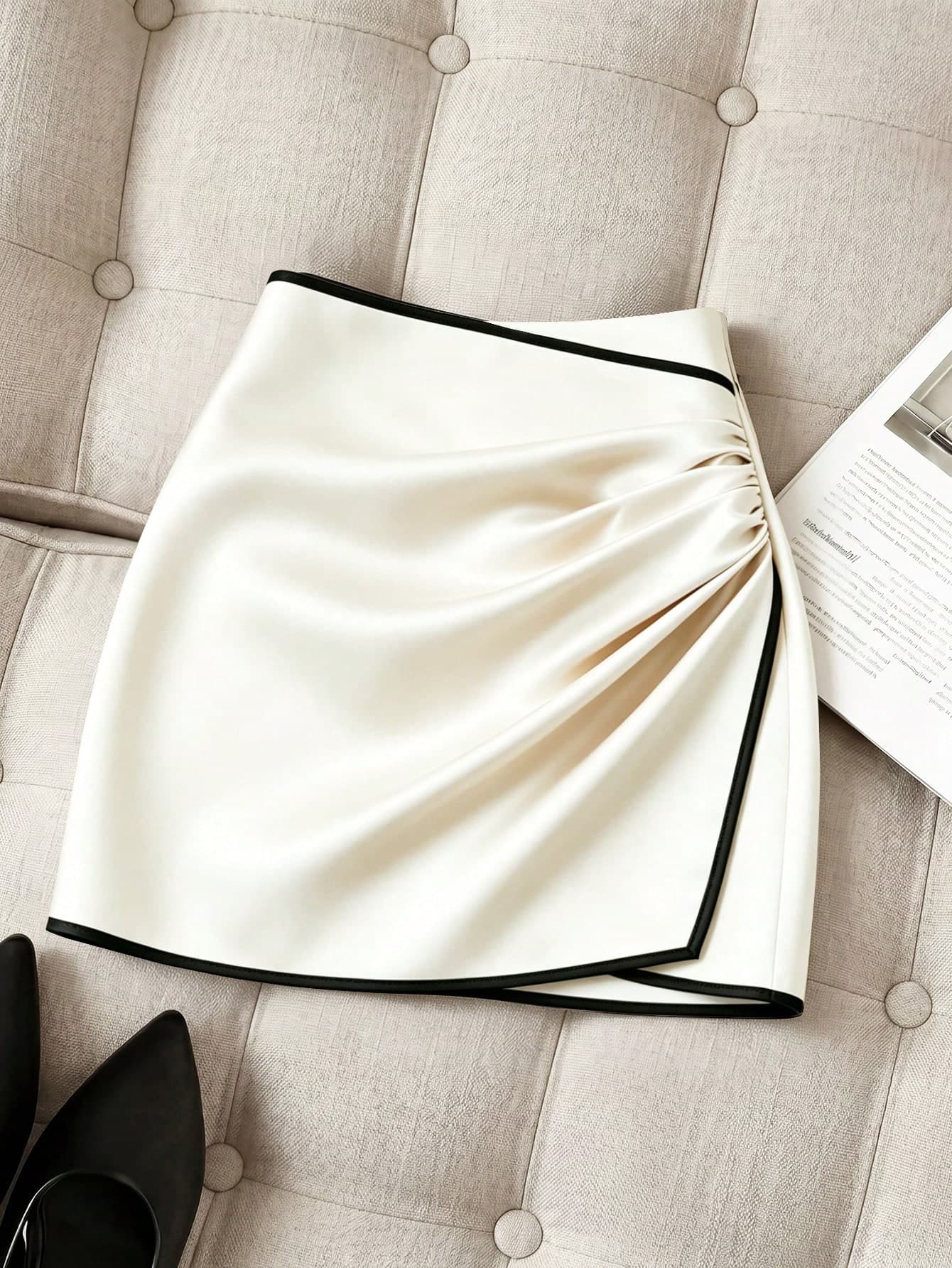 Franclia New Arrival Women's Versatile Contrast Color Skirt