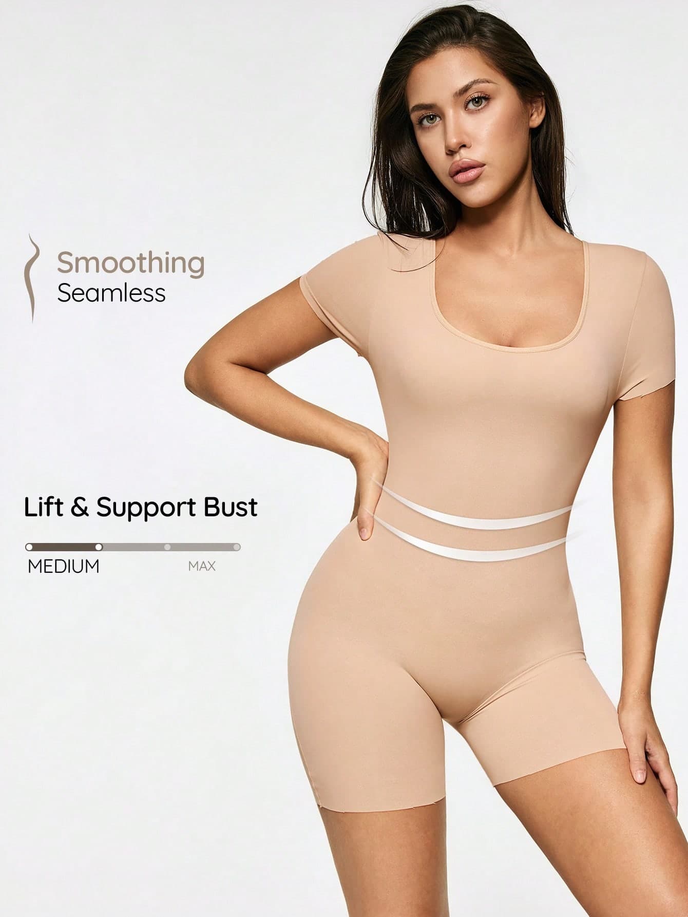 SHAPORA Women's Solid Color Fashionable Versatile Shapewear Jumpsuit For Sports & Running