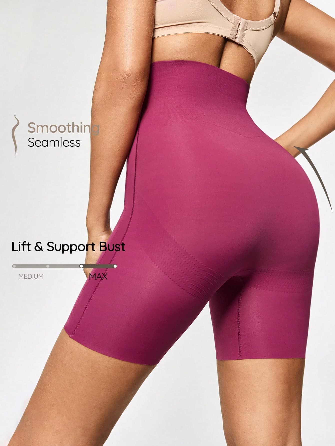 SHAPORA Women's Solid Color High Waist Casual Versatile Daily Wear Shaping Shorts