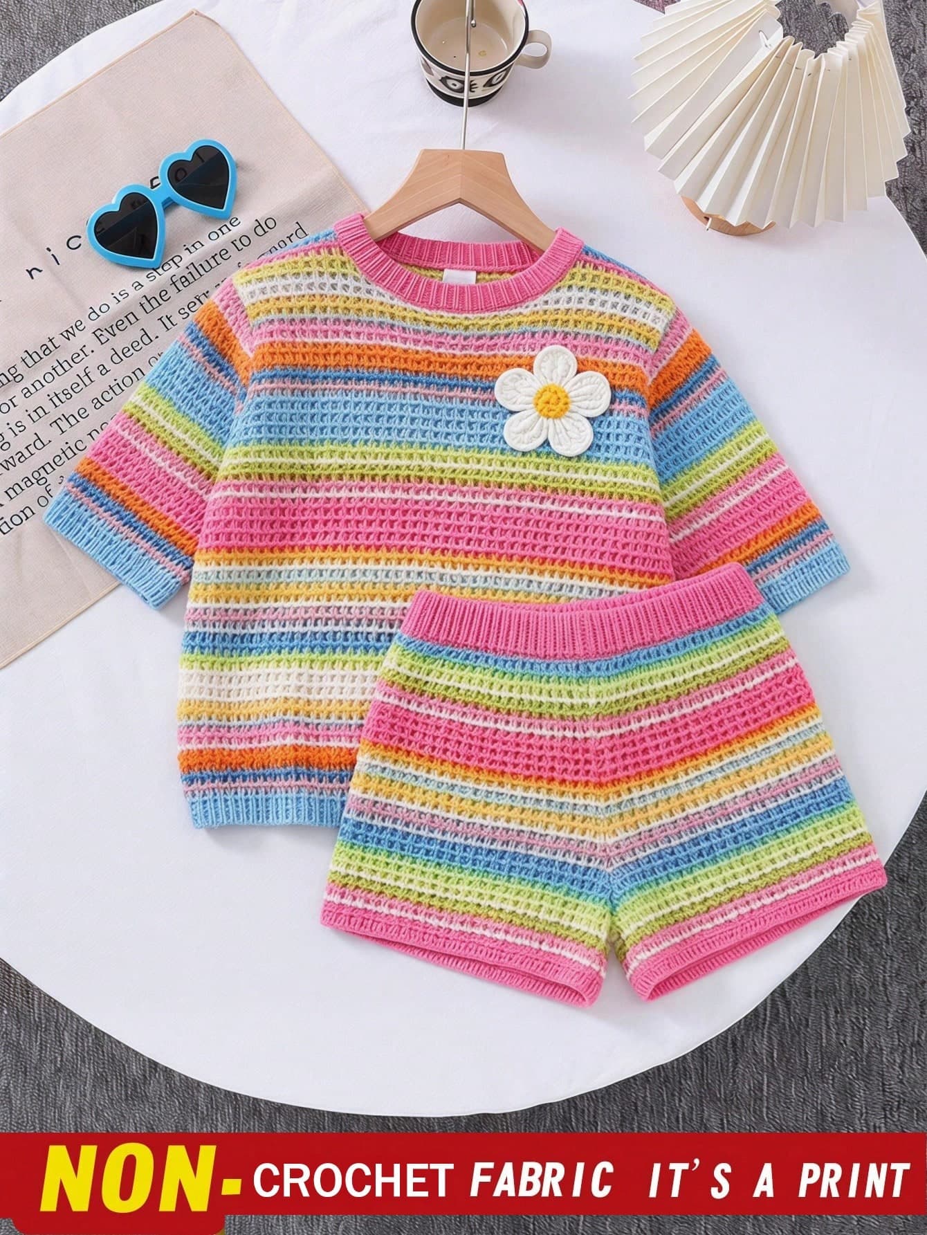 Baby Girl Casual Minimalist Round Neck Loose Short Sleeve T-Shirt And Tight Base Layer Cycling Shorts Set, Suitable For Spring And Summer