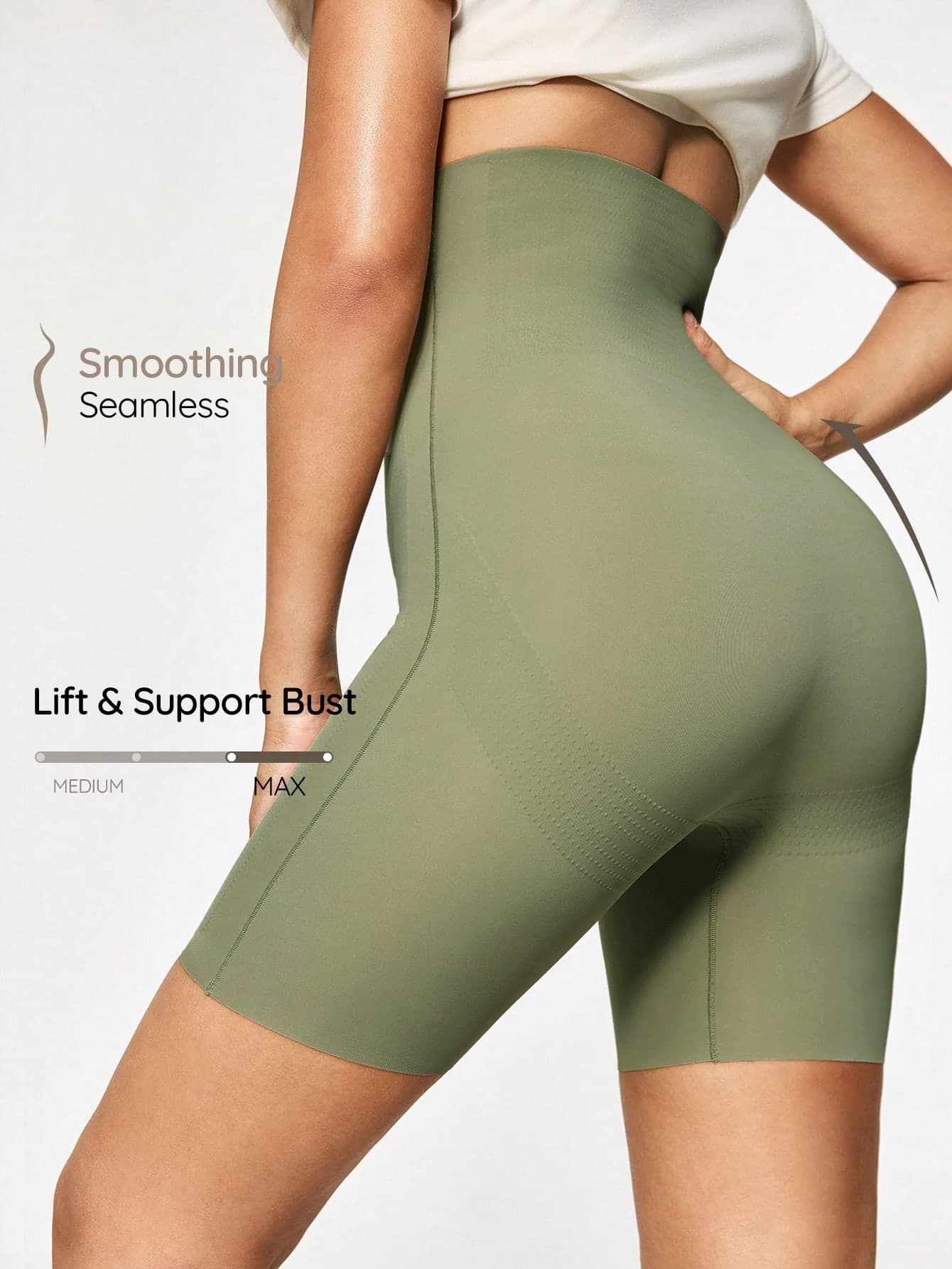 SHAPORA Women's Solid Color Elastic High Waist Shapewear Bottoms, Summer