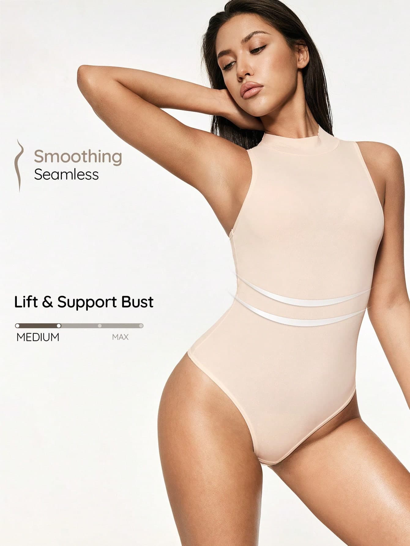 SHAPORA Women's Sleeveless Solid Color Bodysuit, Comfortable And Slimming, Suitable For Summer