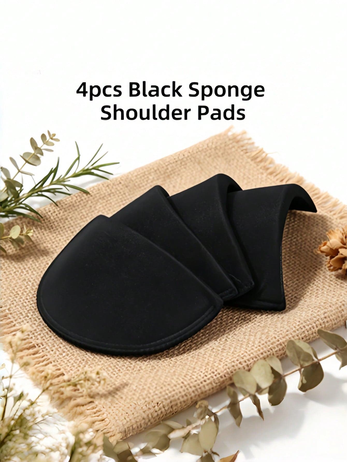 4pcs Black Covered Set-In Shoulder Pads, Sewing Foam Pads For Suit Jacket ,Coat, Blazer ,Sponge Shoulder Pads, Men Women Thickened Shoulder Support Build Broad Shoulders,DIY Clothes