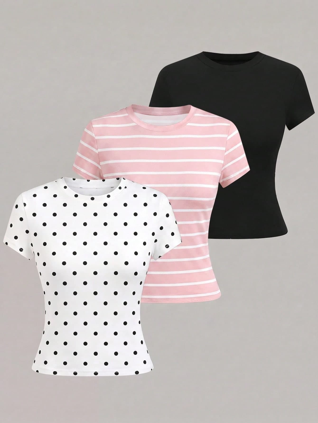 valorelle valorelle Women's Casual Round Neck Short Sleeve Comfortable T-Shirt, Versatile For Daily Wear, Summer