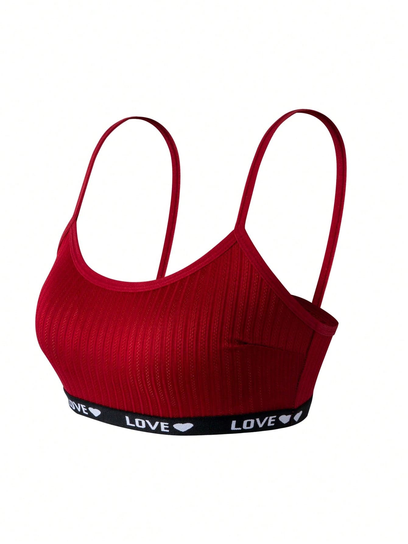 SHEIN Women's Letter & Heart Knitted Casual Bra