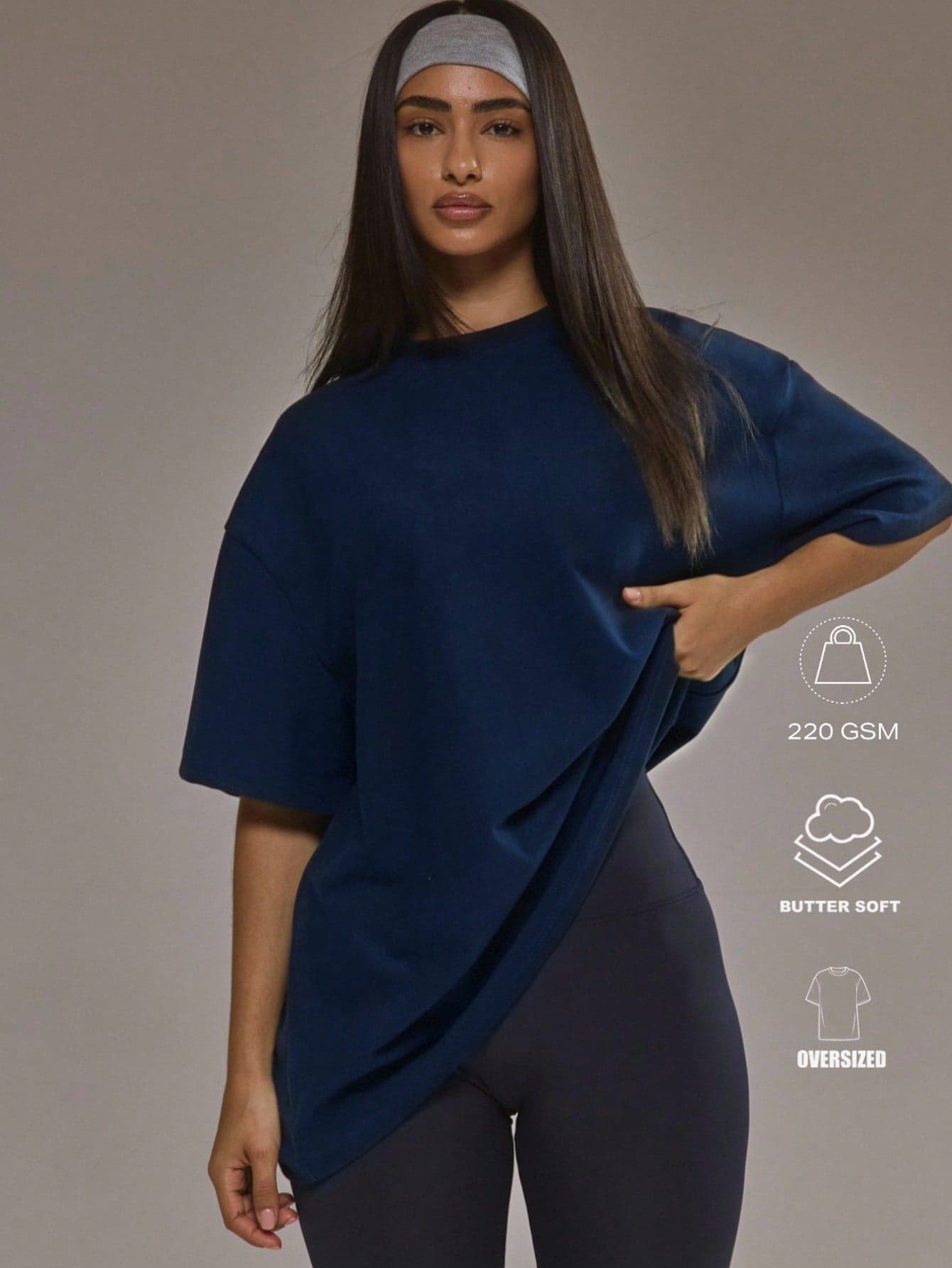 Musera Sport Oversized Soft Touch Fleece T-Shirt Padel Activewear Sport Gym Workout Yoga Pilates Fitness Daily Casual