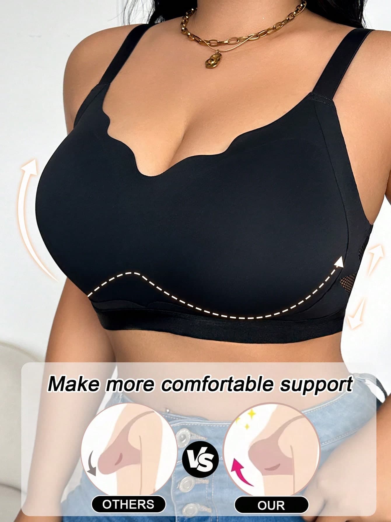 SHEIN Plus Size Seamless Supportive & Lifting Bra
