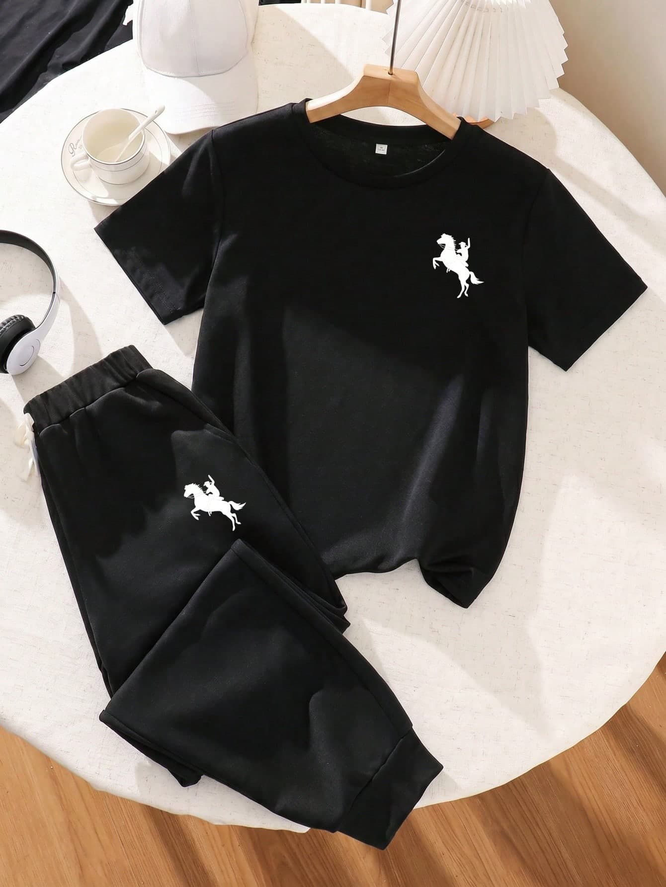 Young Boys' Casual Minimalist Round Neck T-Shirt, Suitable For Summer