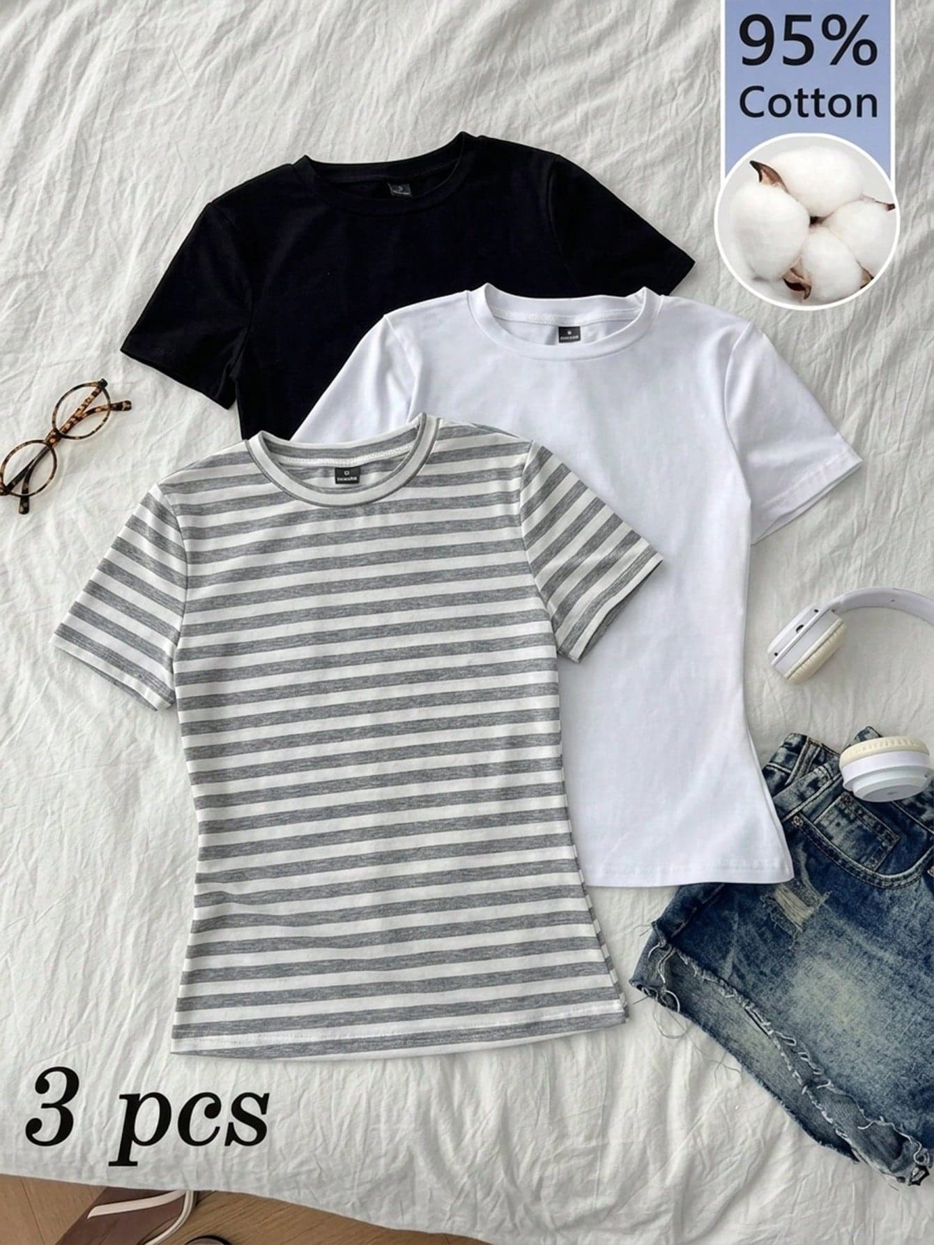 Tseoso 3PCS Women T-Shirts