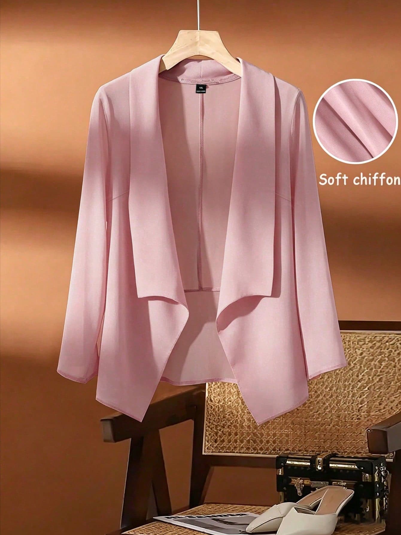 GlowEve CURVE Plus Size Women's Elegant Casual  Floral Mesh Chiffon Breathable Mash Cardiganp Summer Tops Holiday Festa Junina Business Going Out Top Social Blouse