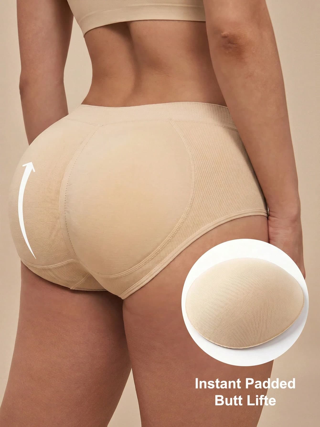 Silquee Women Solid Color Slim Fit Shapewear Lift Buttocks Briefs, Casual Everyday Wear Panty, All Day Comfort
