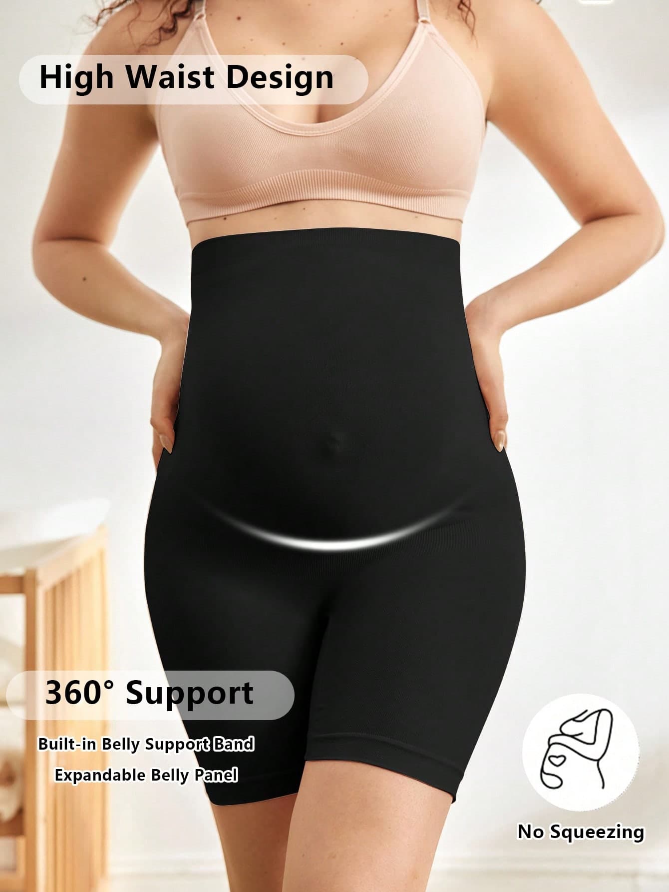 Moonlight&Mama 2026 Seamless Bestselling Women's Minimalist Solid Color Comfortable Maternity Underwear, Single Pack