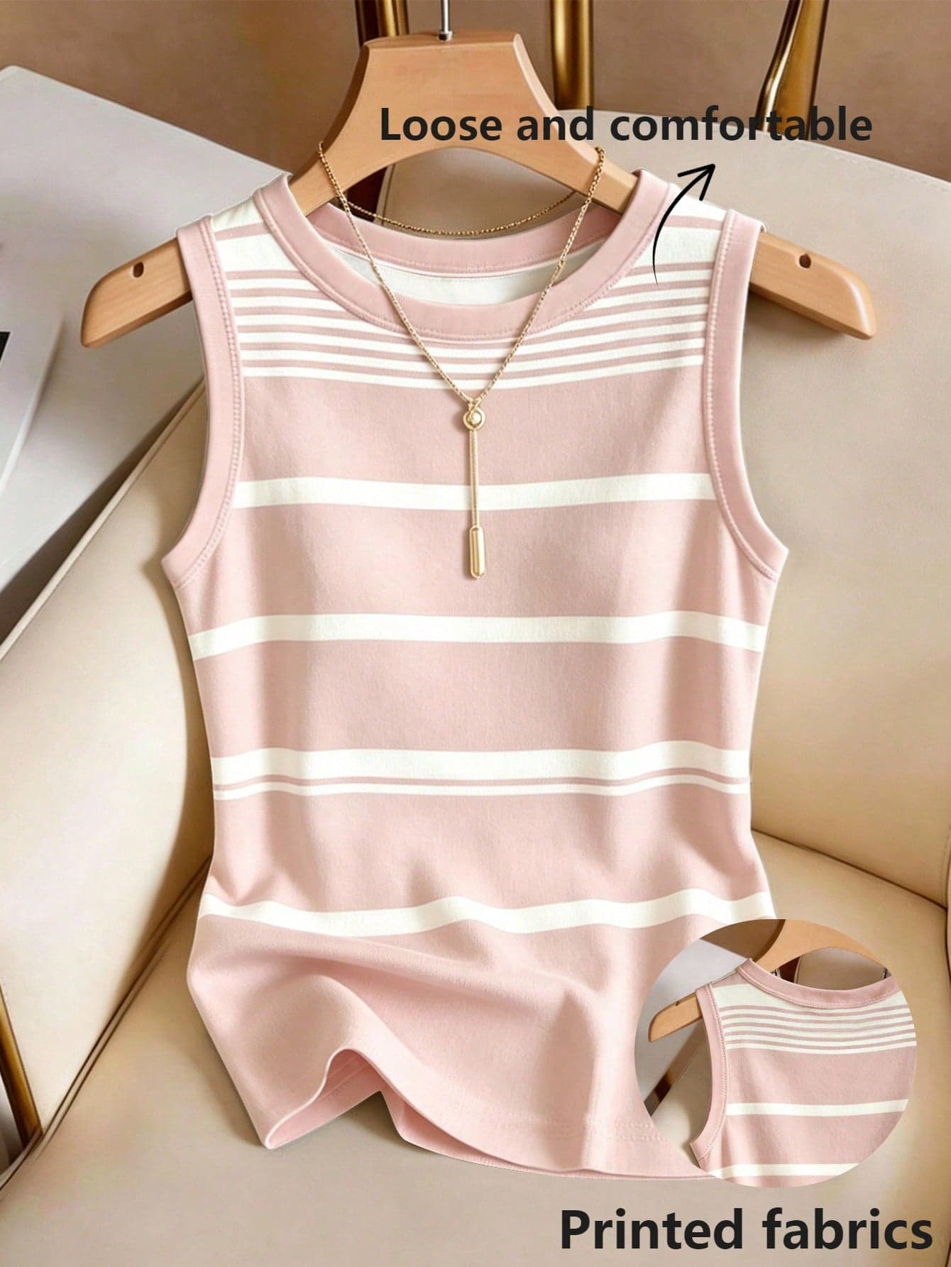 Franclia Women's Round Neck Striped Patchwork Casual Versatile Daily Wear Top