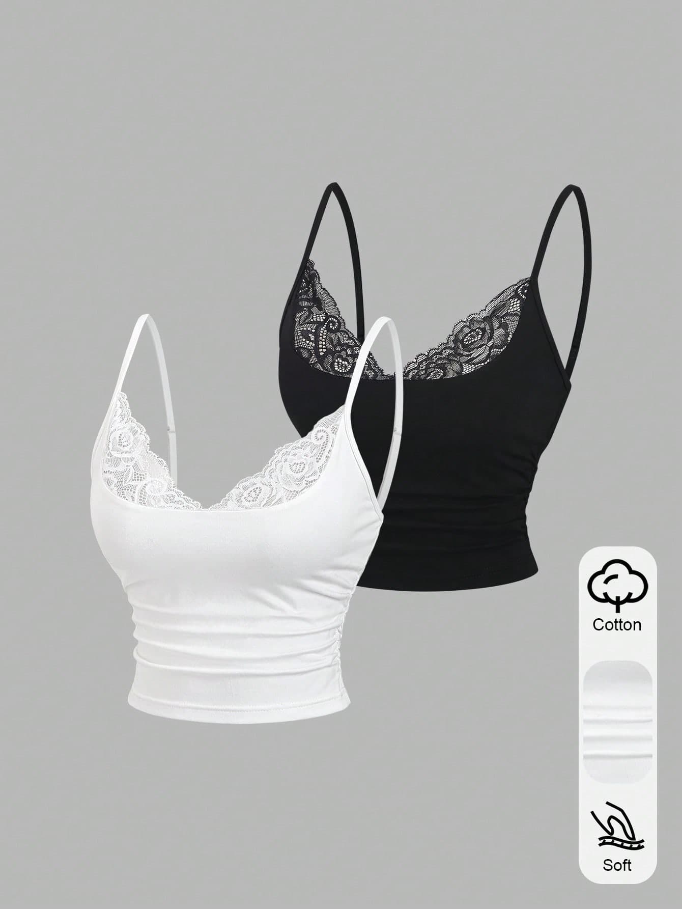 Sweetra Spring/Summer New Women's Design Sense Retro Fitted Sleeveless Hot Girl Style Lace Sexy Asymmetrical Strap Tank Top