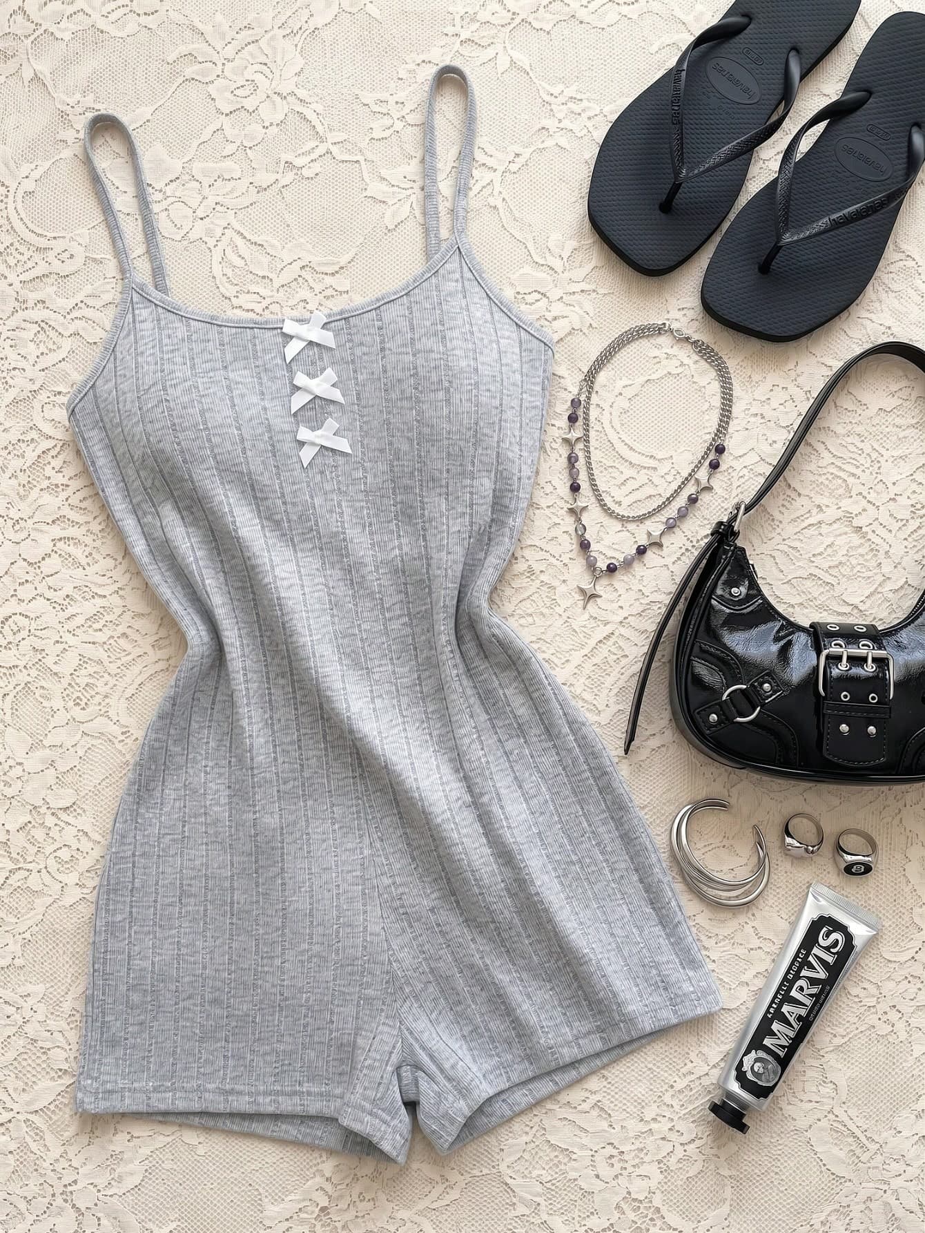 Spicy Aura Sexy Backless Ribbed Knit Jumpsuit, Casual Lounge Wear For Women