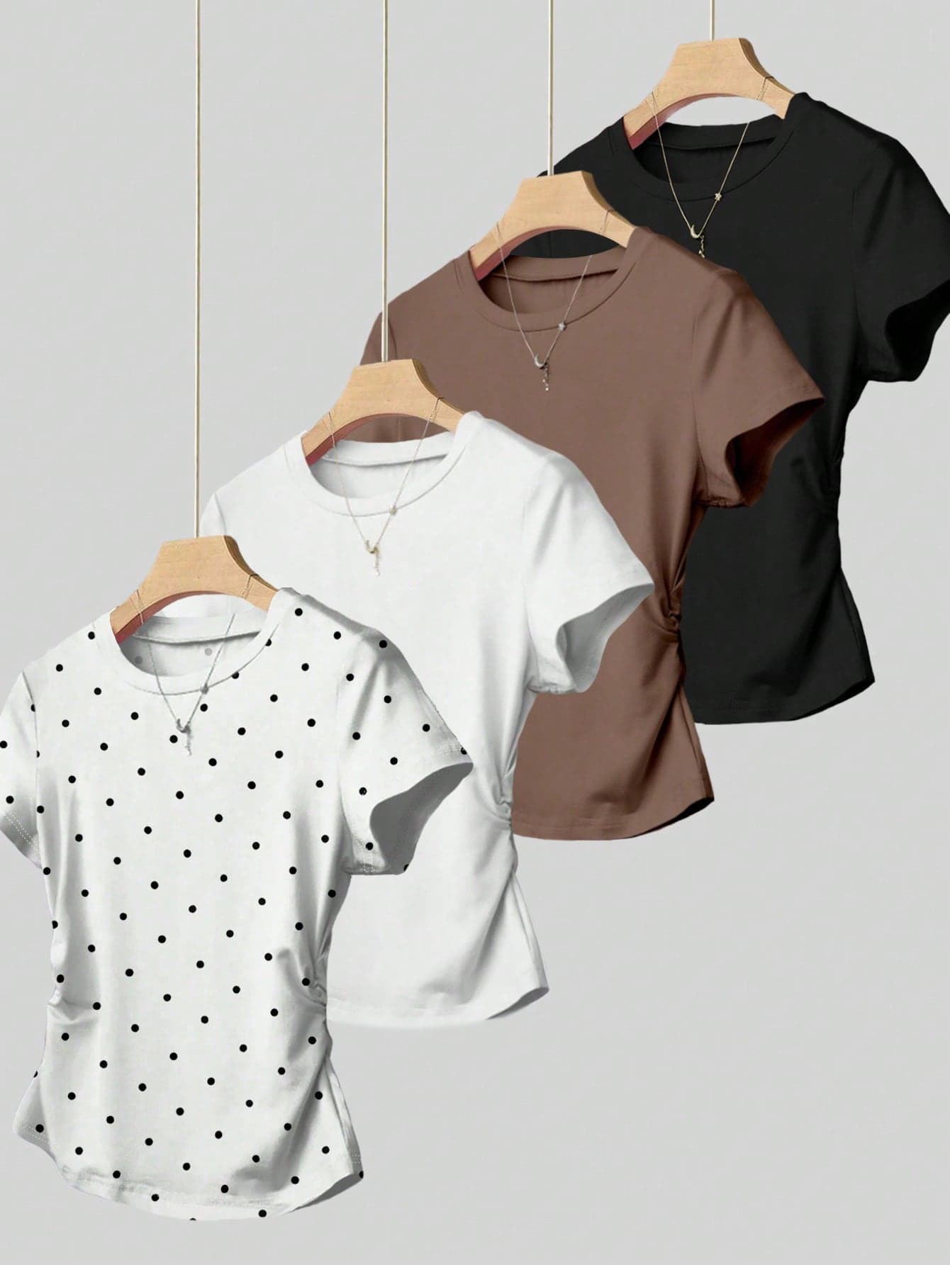 Resyla Women's Round Neck Short Sleeve Casual Versatile T-Shirt