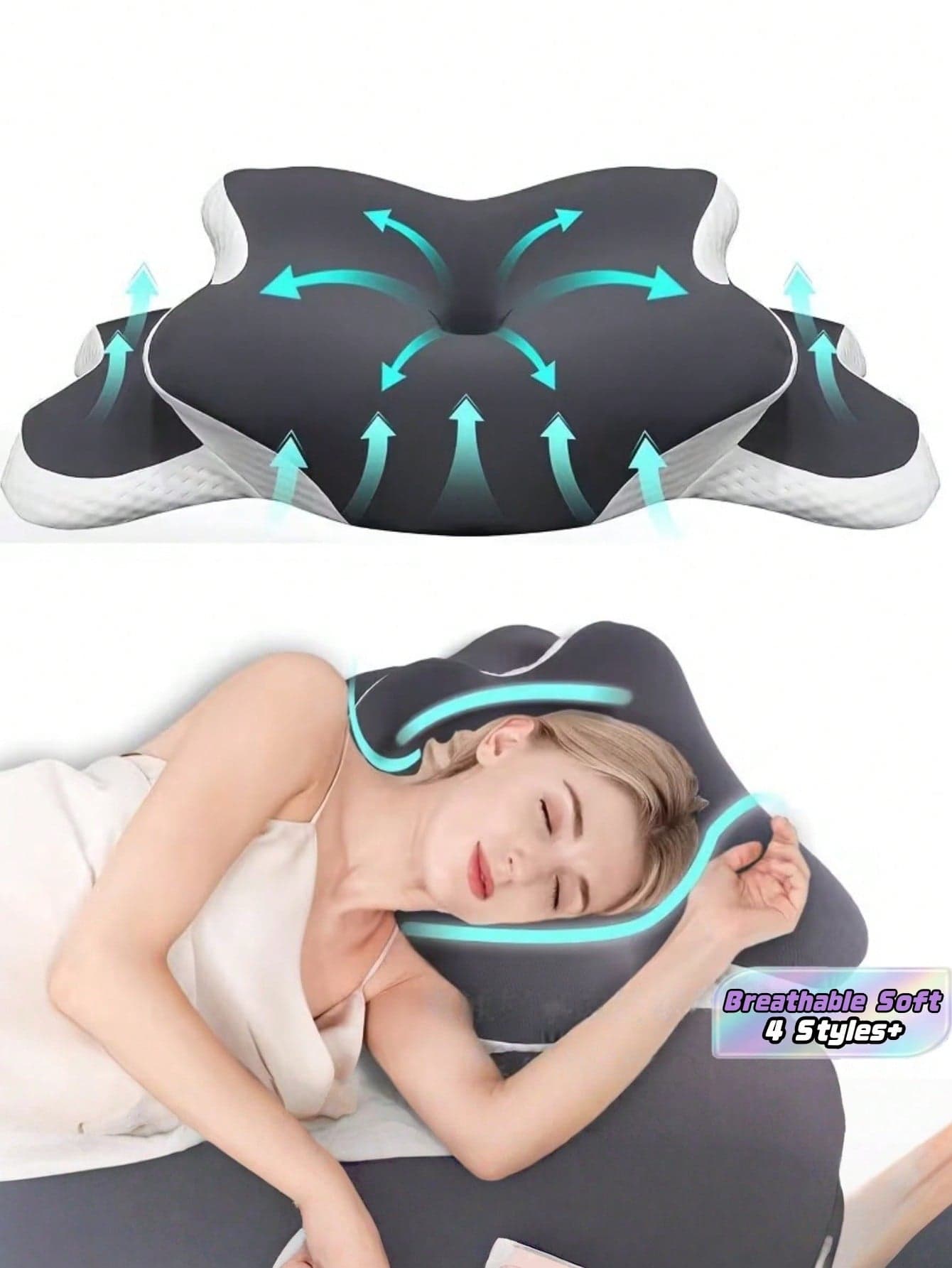 1Piece Ergonomic Memory Foam Neck Pillow Portable Desk Nap Cushion For Office School Travel Home Use Soft Breathable All Season Sleeping Aid Arm Rest Hole Comfort Support High Quality Trending Now