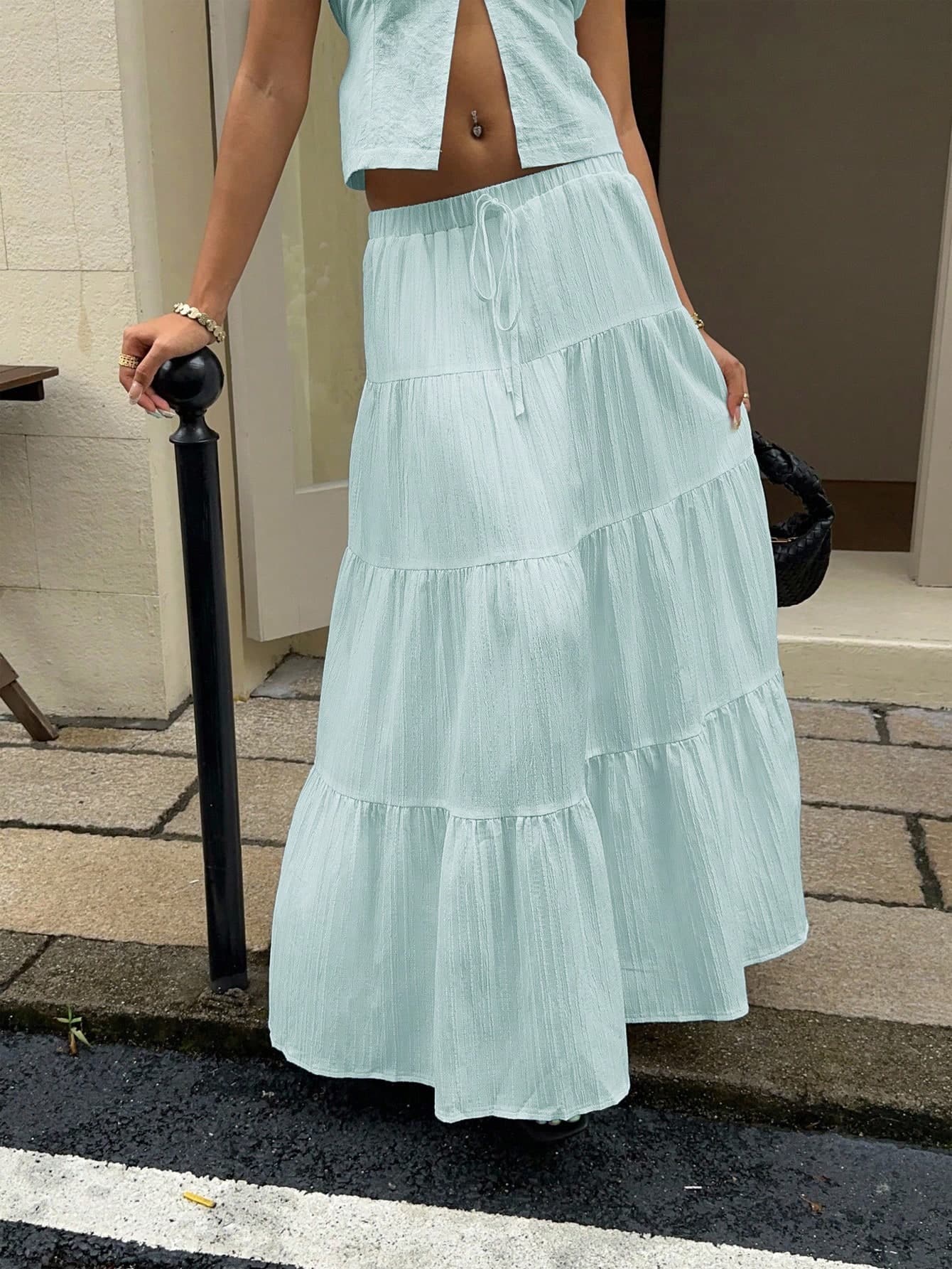 MainGRL Women's Casual Vacation Multi-Layer Cake Skirt, Suitable For Summer