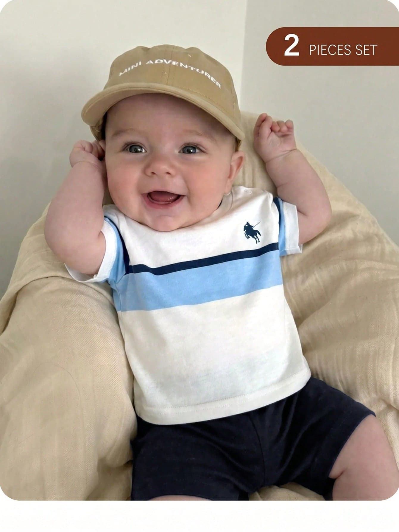 Newborn Set Striped Short Sleeve T-Shirt + Shorts 2pcs Set