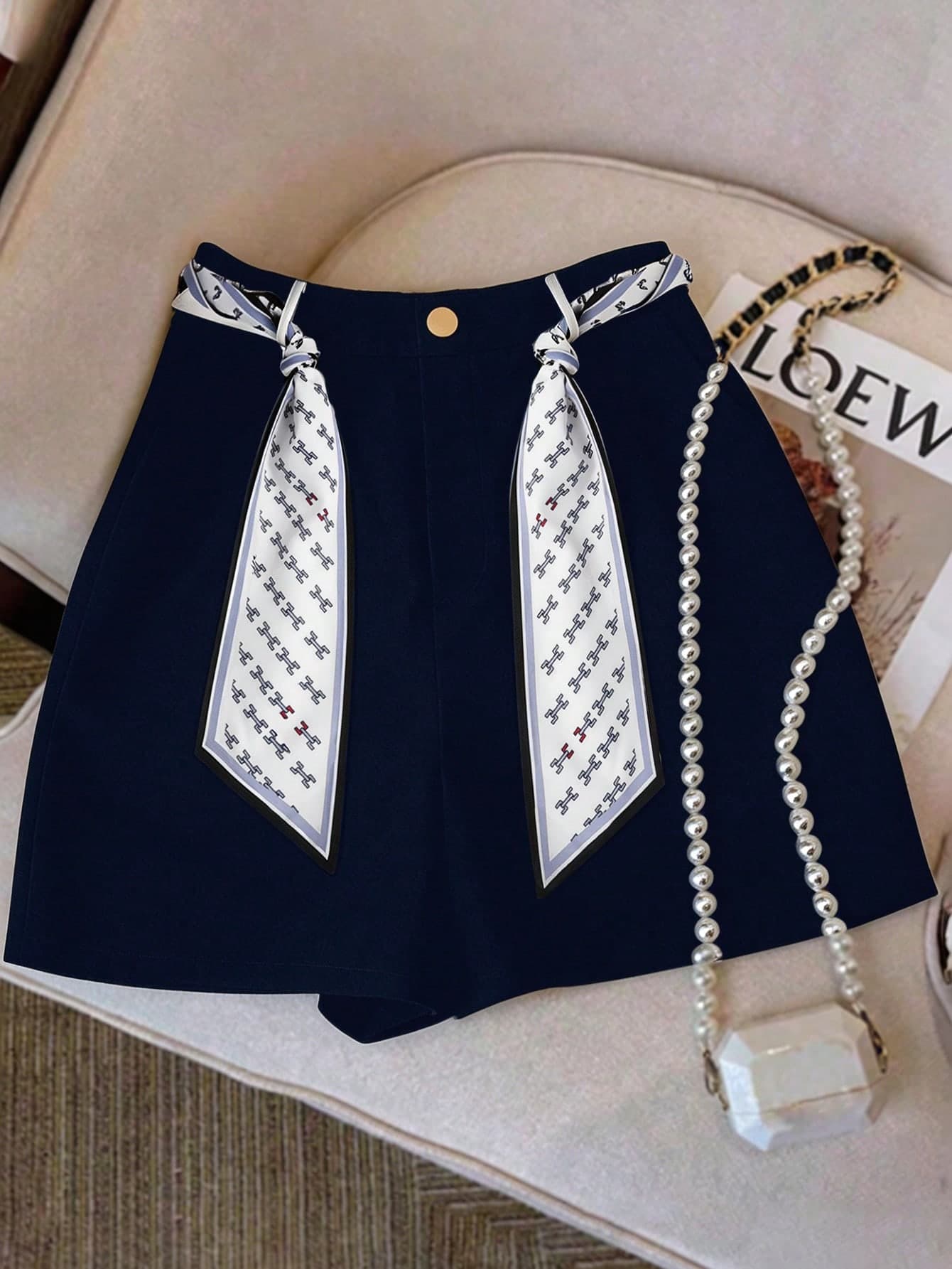 GlowEve CURVE Women's Plus Size Scarf Tie Fashion Commuter Shorts