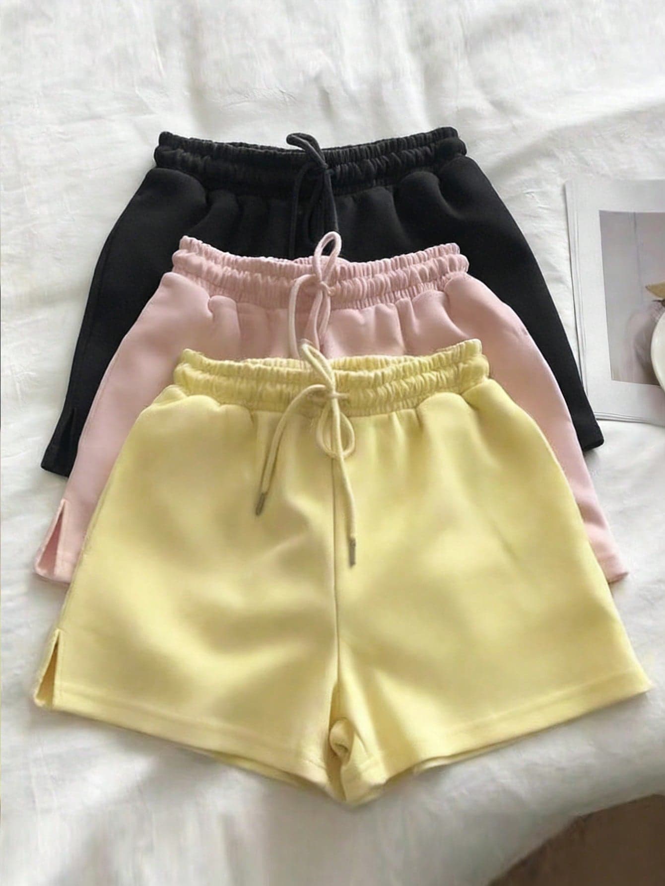 IslaSuriya 3pcs/Set Women Casual Loose Fit Shorts, Suitable For Sports, Daily Wear, Dates