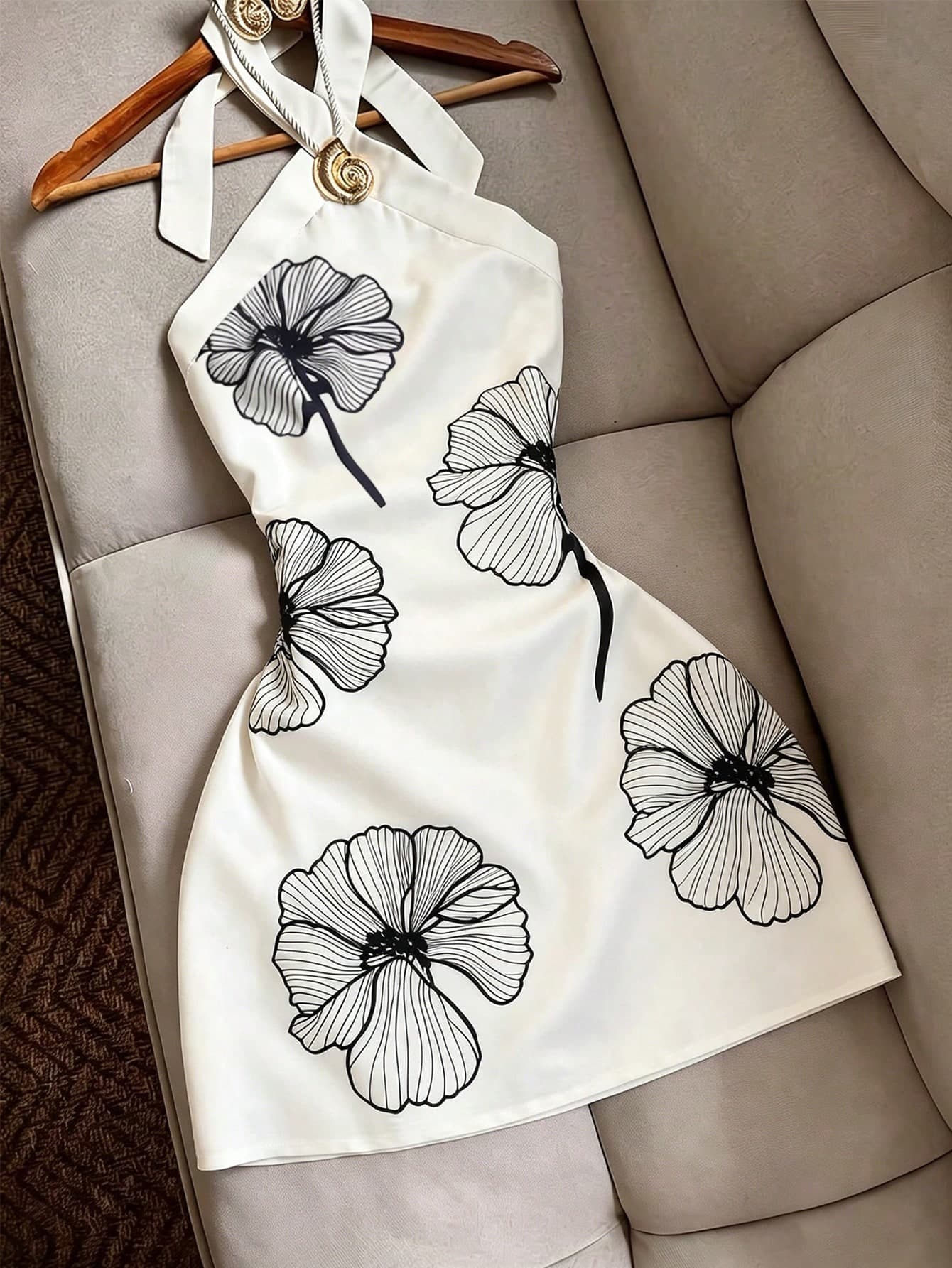 GlowEve Women's Sexy Fitted Spaghetti Strap Strap Print Mini Dress, Casual Beach Vacation Travel For Women